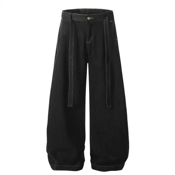 VIBE Men's street style loose washed belt jeans y2k Size US 34 / EU 50 - 1 Thumbnail