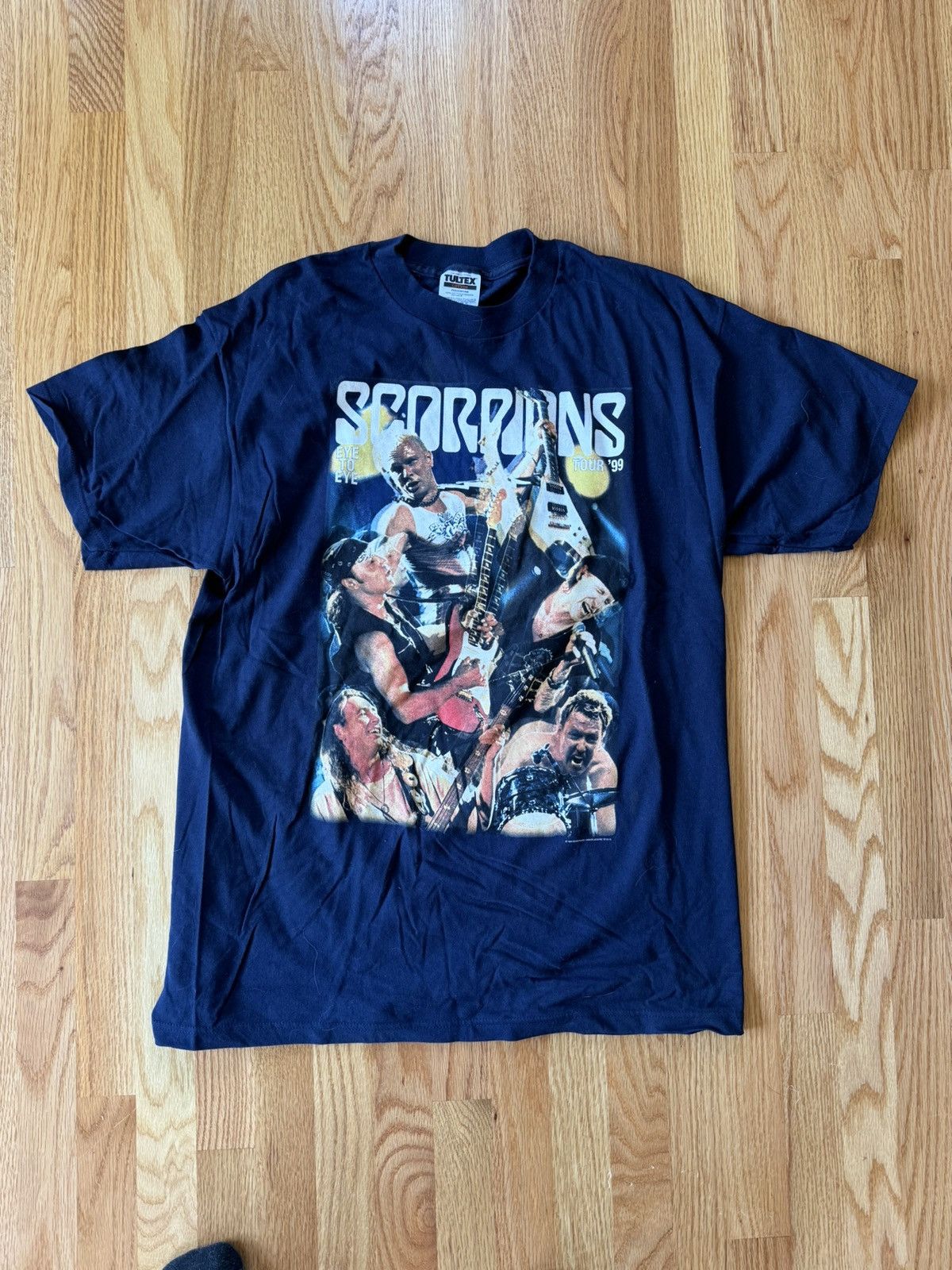 image of Band Tees x Deadstock Vintage Scorpions 1999 World Tour in Navy, Men's (Size XL)