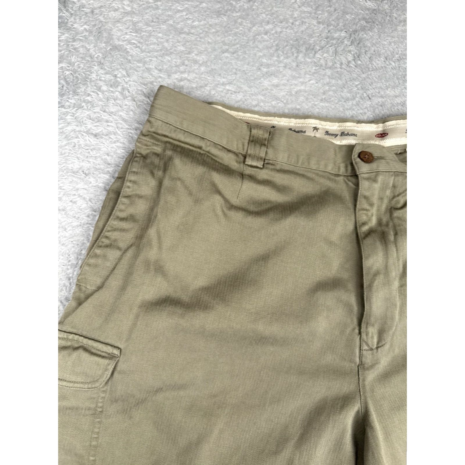 Tommy Bahama Tommy Bahama Shorts Mens 38 Olive Green Silk Cotton Cargo Pockets Chino Zip Fly Size US 38 / EU 54 - 4 Thumbnail