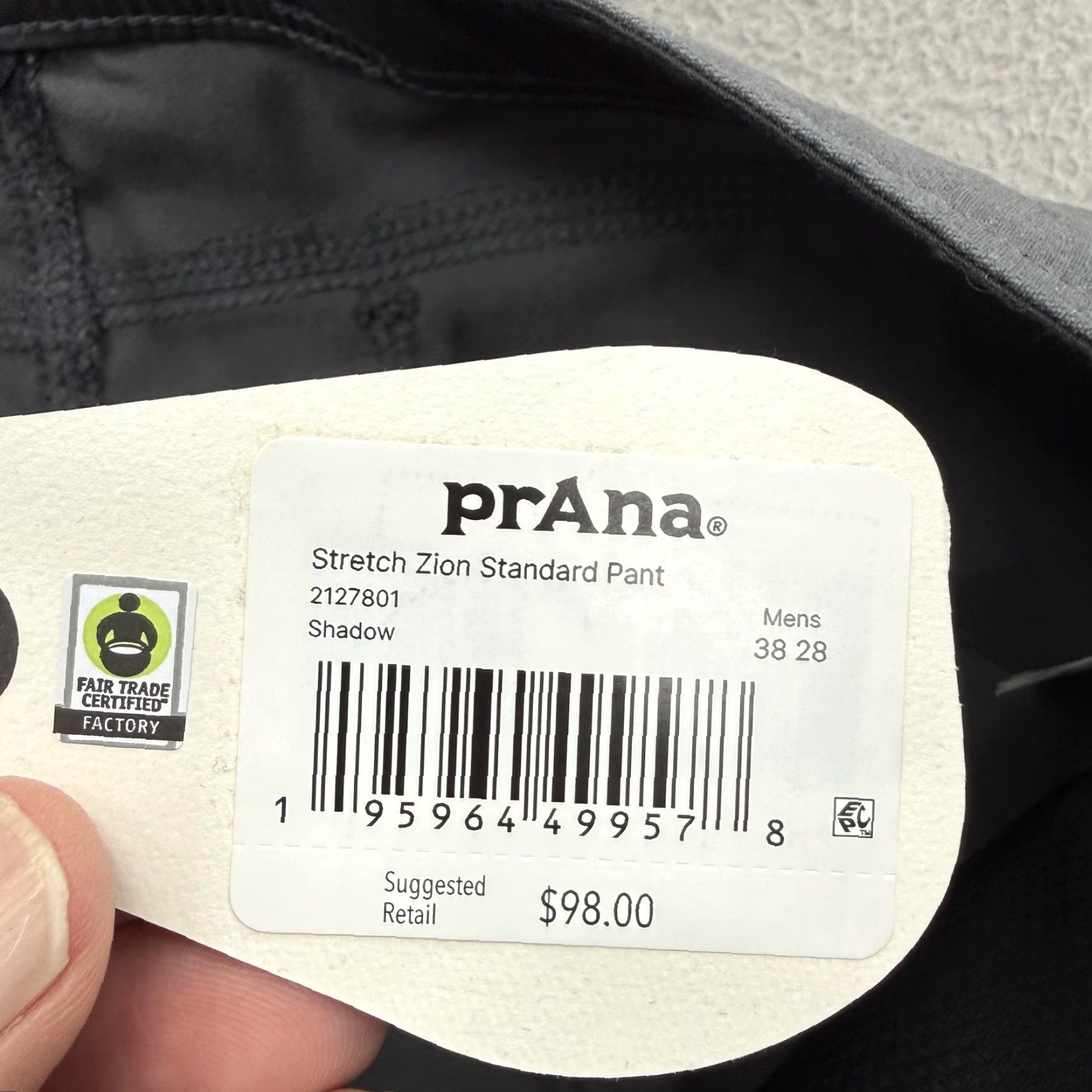 Prana prAna Stretch Zion Standard Pant Mens 38x28 Gray Nylon Hiking Outdoor Pants Size US 38 / EU 54 - 6 Thumbnail