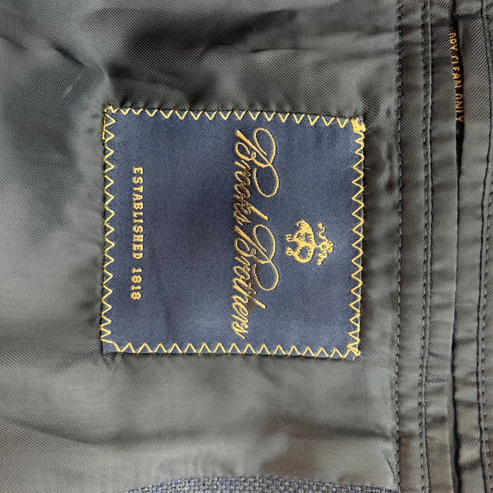 Brooks Brothers Size 48 Long Navy Silk Blend Single Breasted Sport Coat Size 48R - 6 Thumbnail