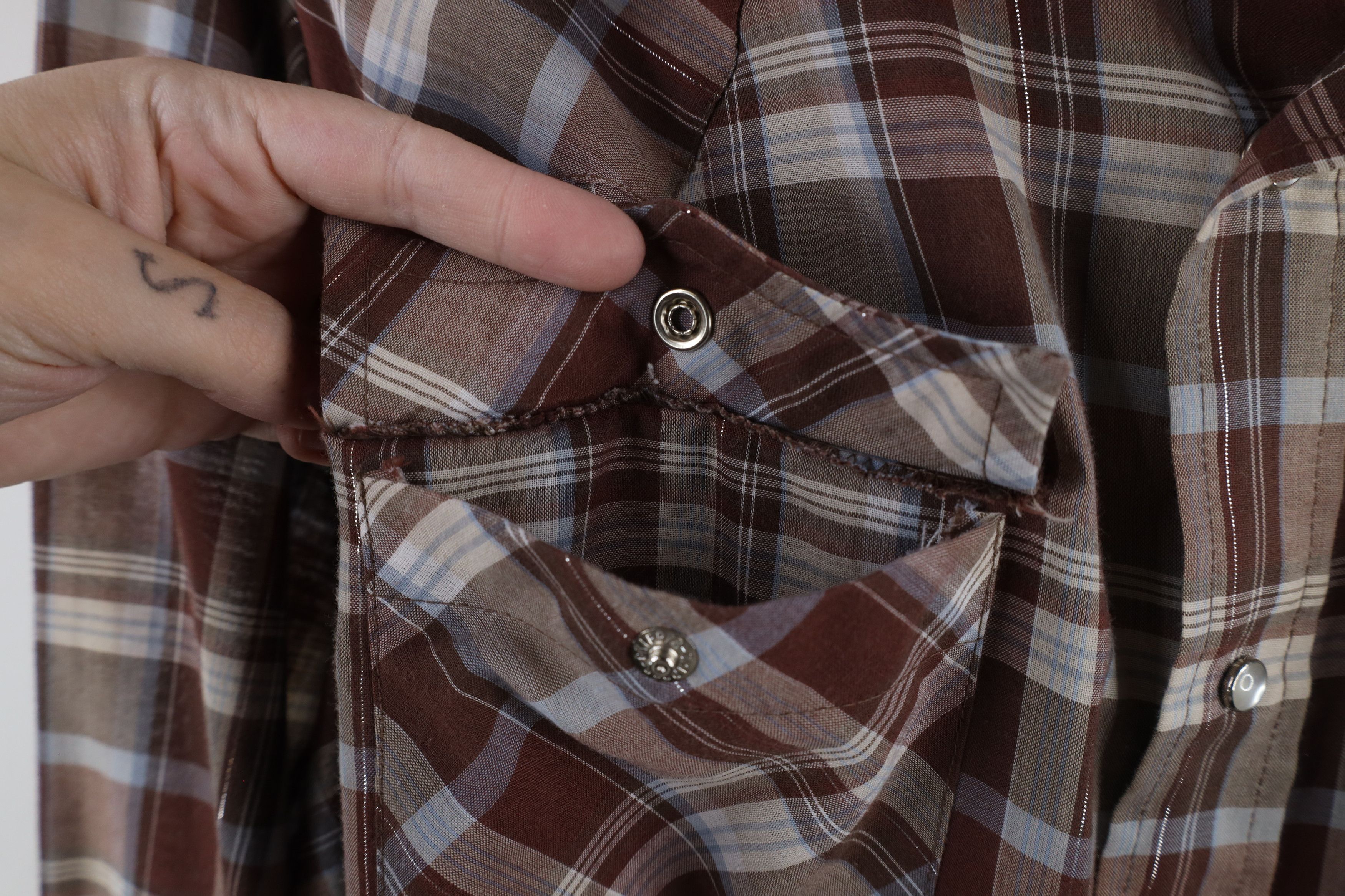 Levi's × Vintage Vintage 90s Levis Rodeo Snap Button Collared Shirt Plaid Size US XL / EU 56 / 4 - 5 Thumbnail