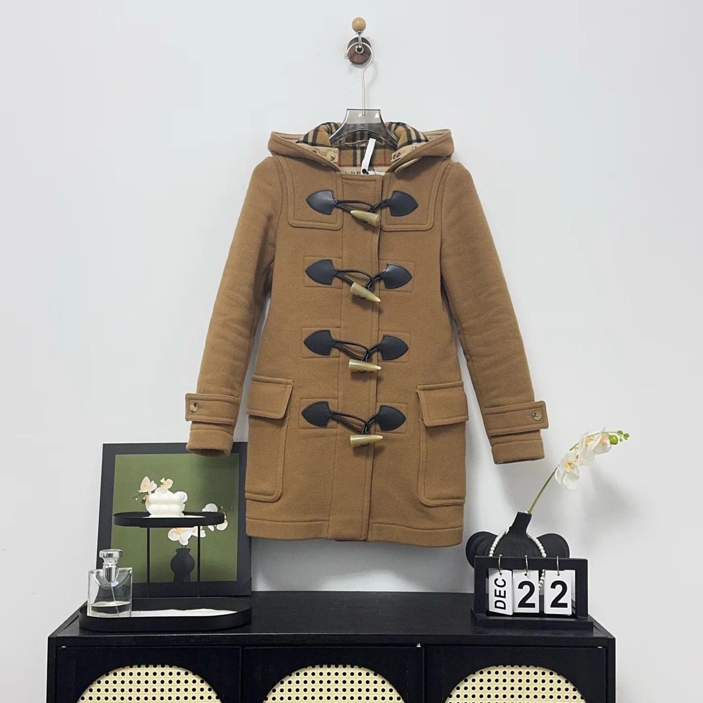 Burberry Burberry Nova Check Wool Duffle Coat UK4 99% New Size XS / US 0-2 / IT 36-38 - 1 Thumbnail