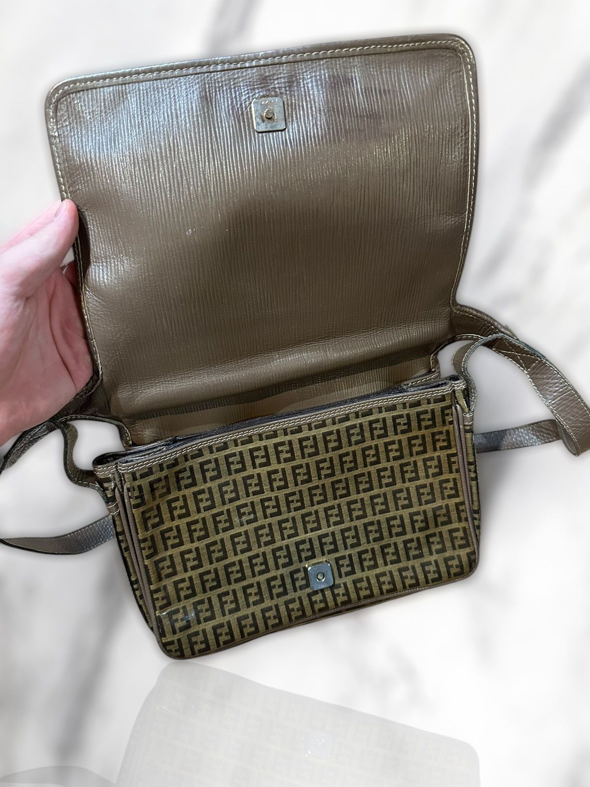 Fendi Vintage Fendi Zucca Monogram Shoulder Bag Size ONE SIZE - 9 Thumbnail