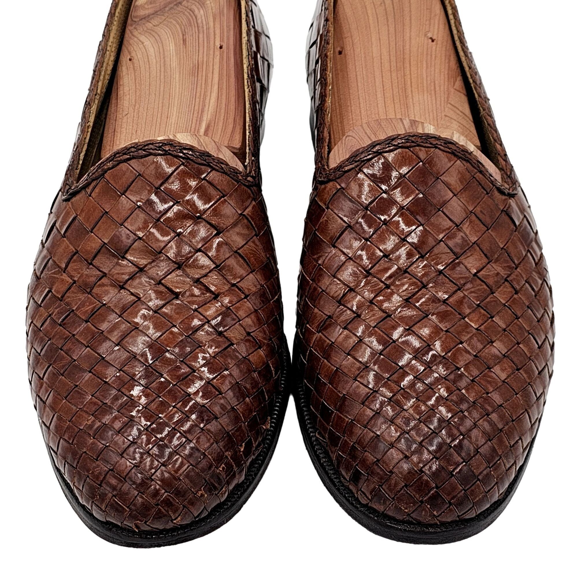 Mezlan Vintage Mezlan "Riviera" Men's Size 9.5 Brown Woven Leather Size US 9.5 / EU 42-43 - 2 Thumbnail