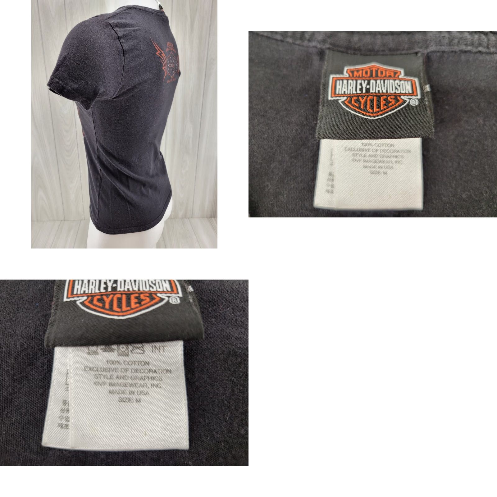 Harley Davidson VINTAGE Harley-Davidson T-Shirt Womens Medium Black Abilene Texas Graphic Biker Size M / US 6-8 / IT 42-44 - 8 Thumbnail