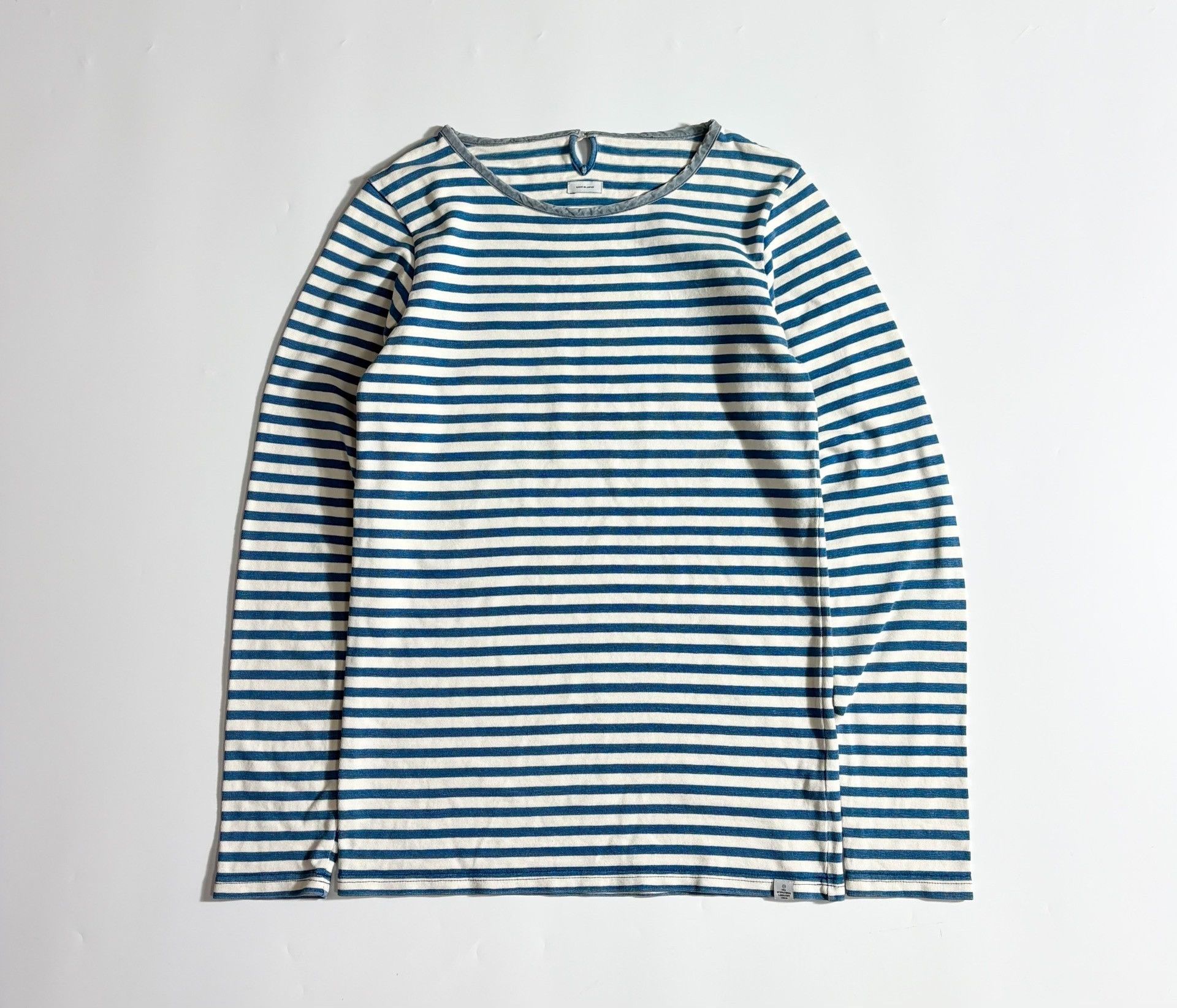 Visvim Visvim Border Long Indigo Stripe Longsleeve Size US S / EU 44-46 / 1 - 1 Thumbnail