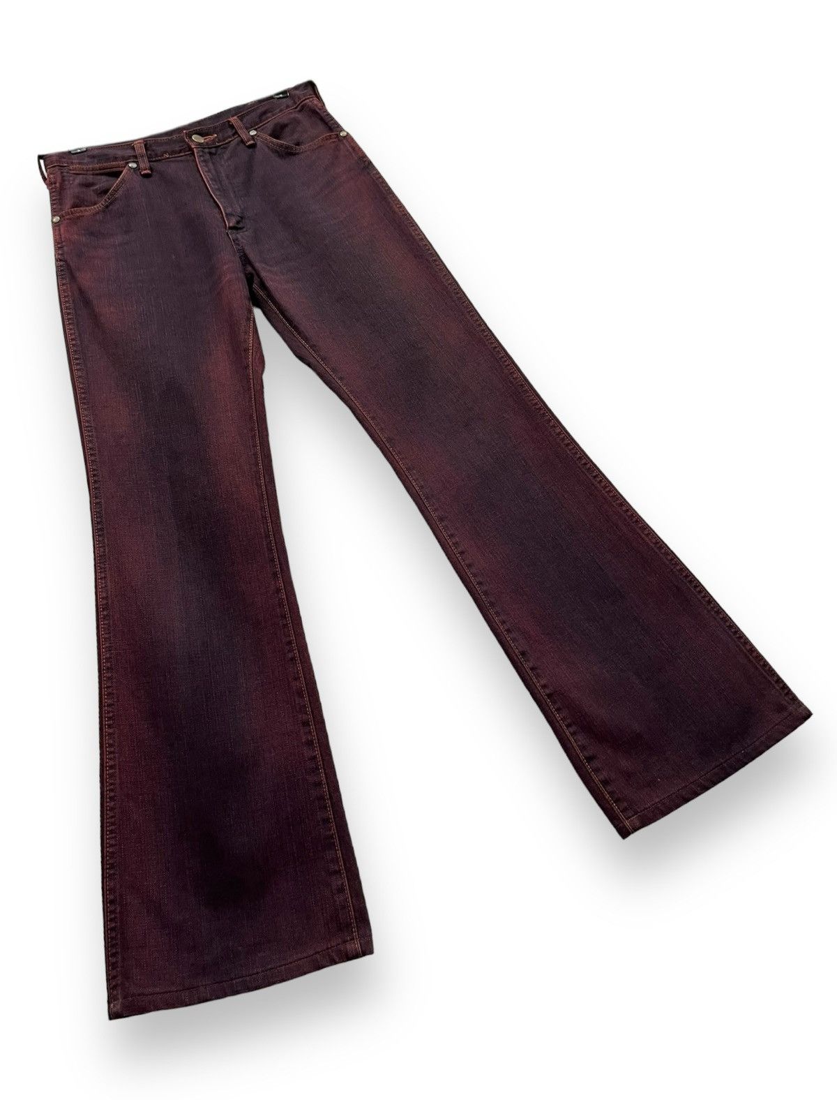 Wrangler 🔥VERY RARE🔥Vintage WRANGLER Smoke Maroon Flare Denim Size US 30 / EU 46 - 5 Thumbnail