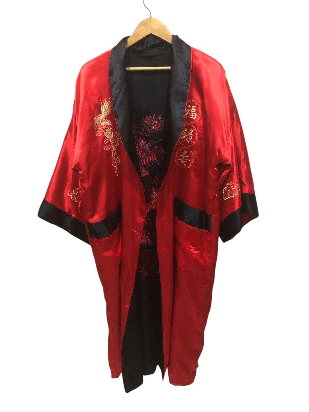 Other Silk Embroidery Dragon Reverseble Long Kimono Size US XL / EU 56 / 4 - 8 Thumbnail