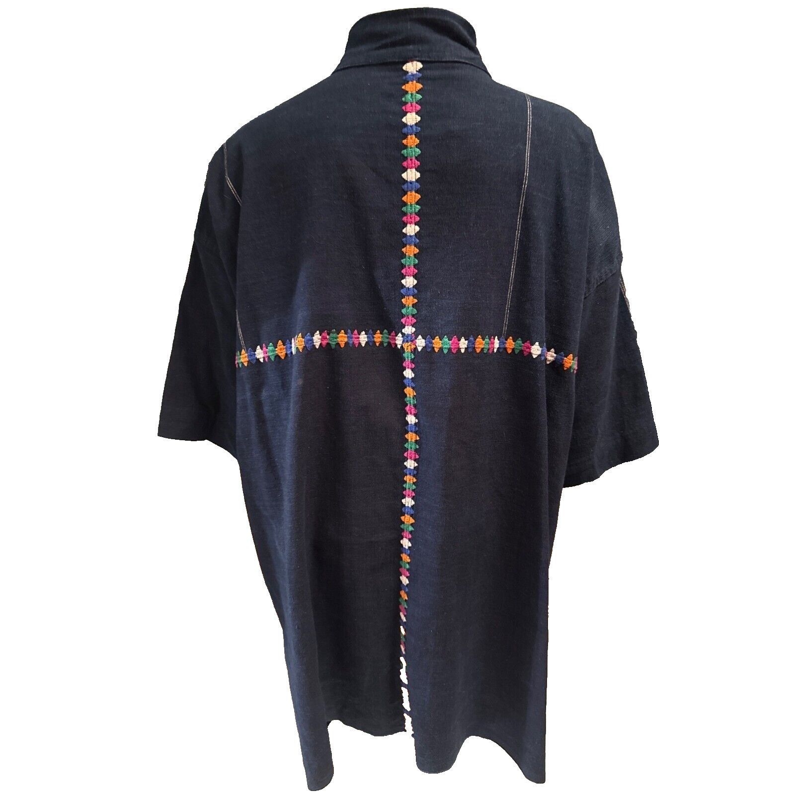 Other CCC Guatemalan Made Cotton Acrylic Mens Short Sleeve Navy Bl Size US XXS / EU 40 - 1 Thumbnail