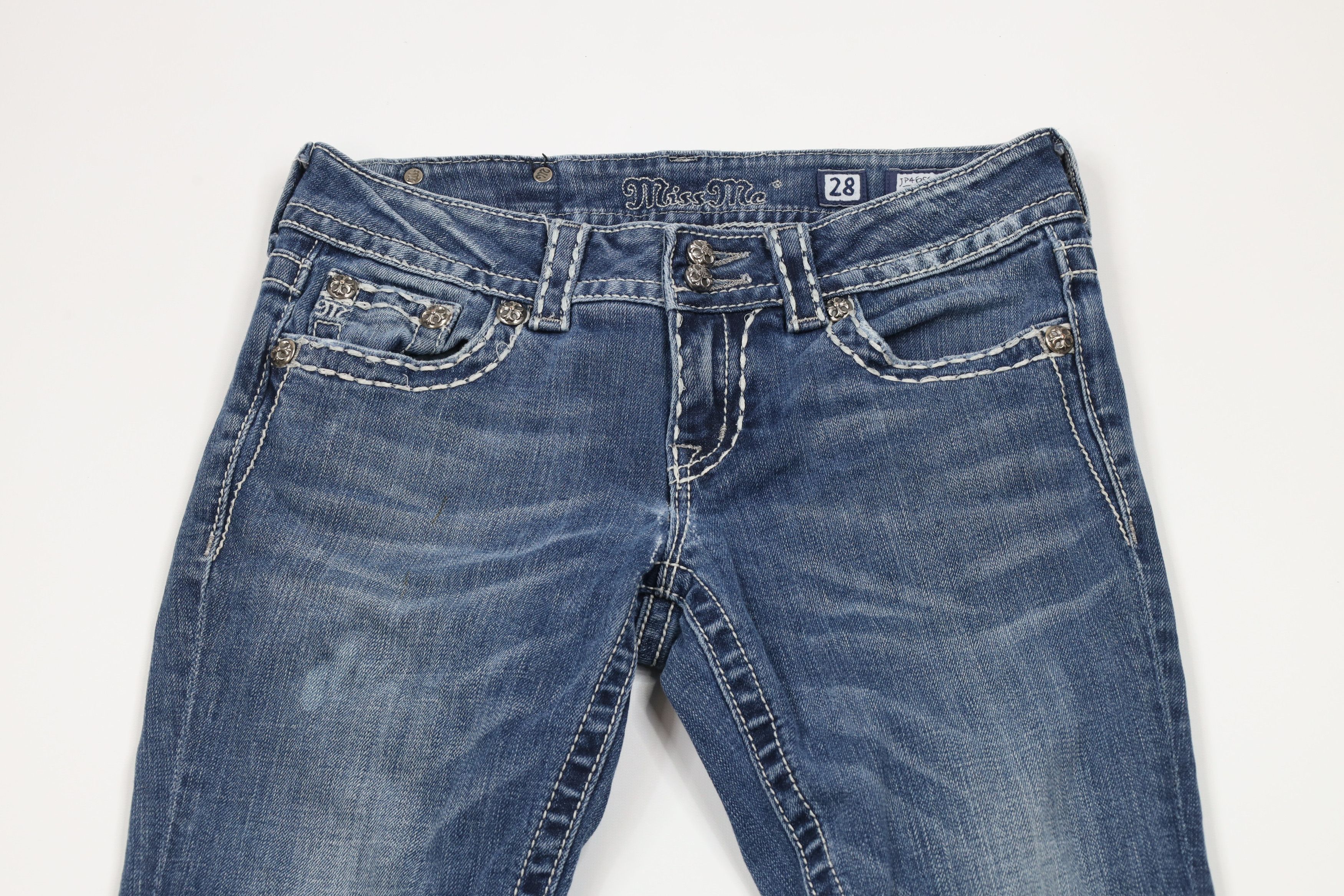 Miss Me × Vintage Miss Me Thick Stitch Jeweled Bootcut Denim Jeans Blue Size 28" / US 6 / IT 42 - 2 Thumbnail
