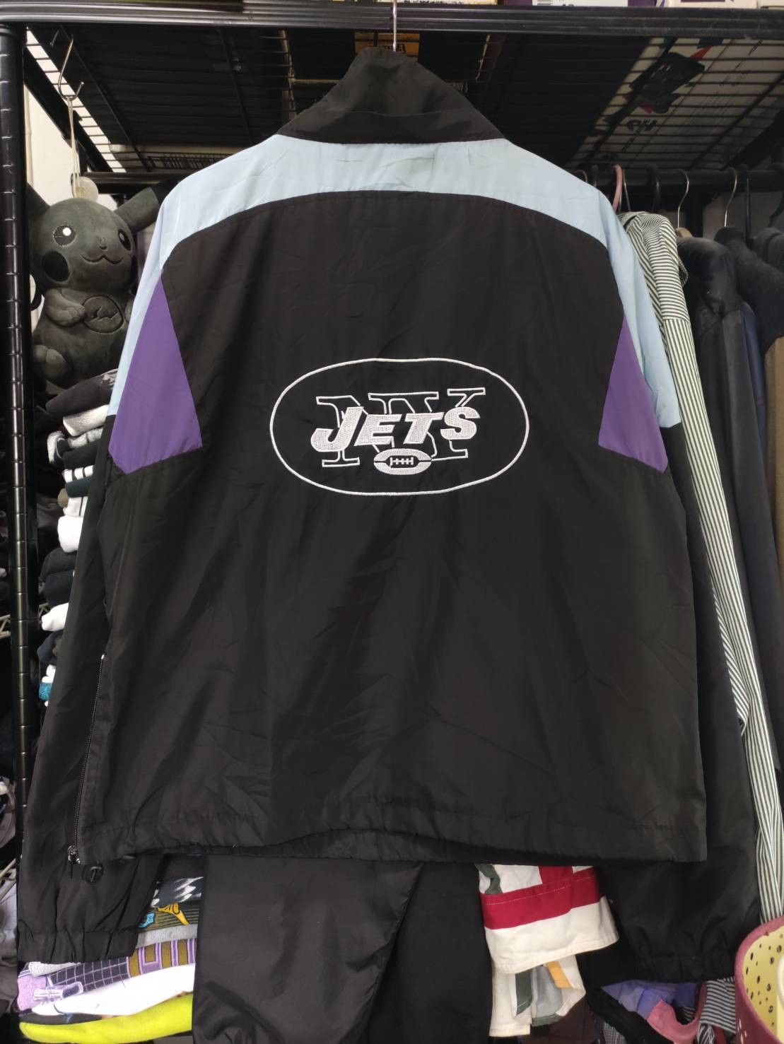 NFL Vtg New York Jets Pullover Half Zip Detachable Hoodie jacket Size US L / EU 52-54 / 3 - 2 Thumbnail