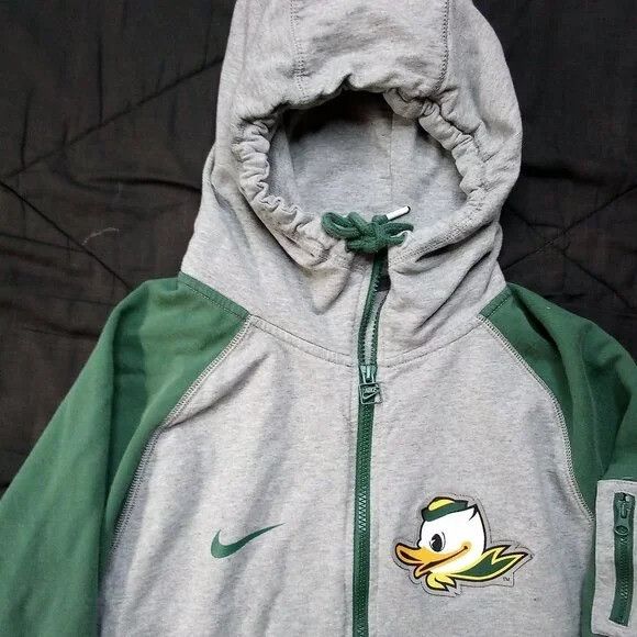 NCAA × Nike × Vintage Vintage Y2K Nike Oregon Ducks Zipper Hoodie Sweatshirt Size US L / EU 52-54 / 3 - 1 Thumbnail