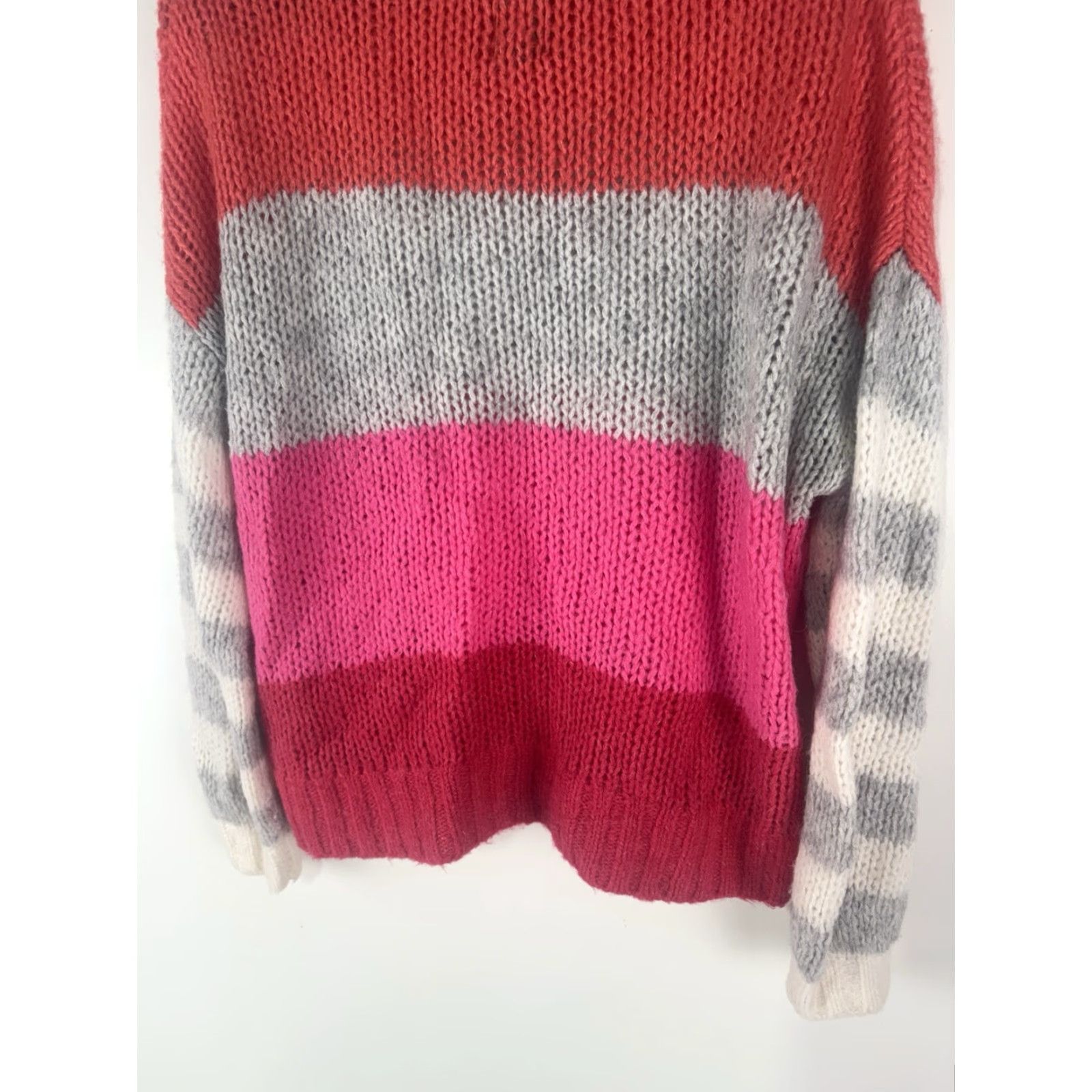 Gap Gap Women’s L Sweater Chunky Knit Wool Alpaca Striped Pullover Fall Winter Casual Size L / US 10 / IT 46 - 6 Thumbnail