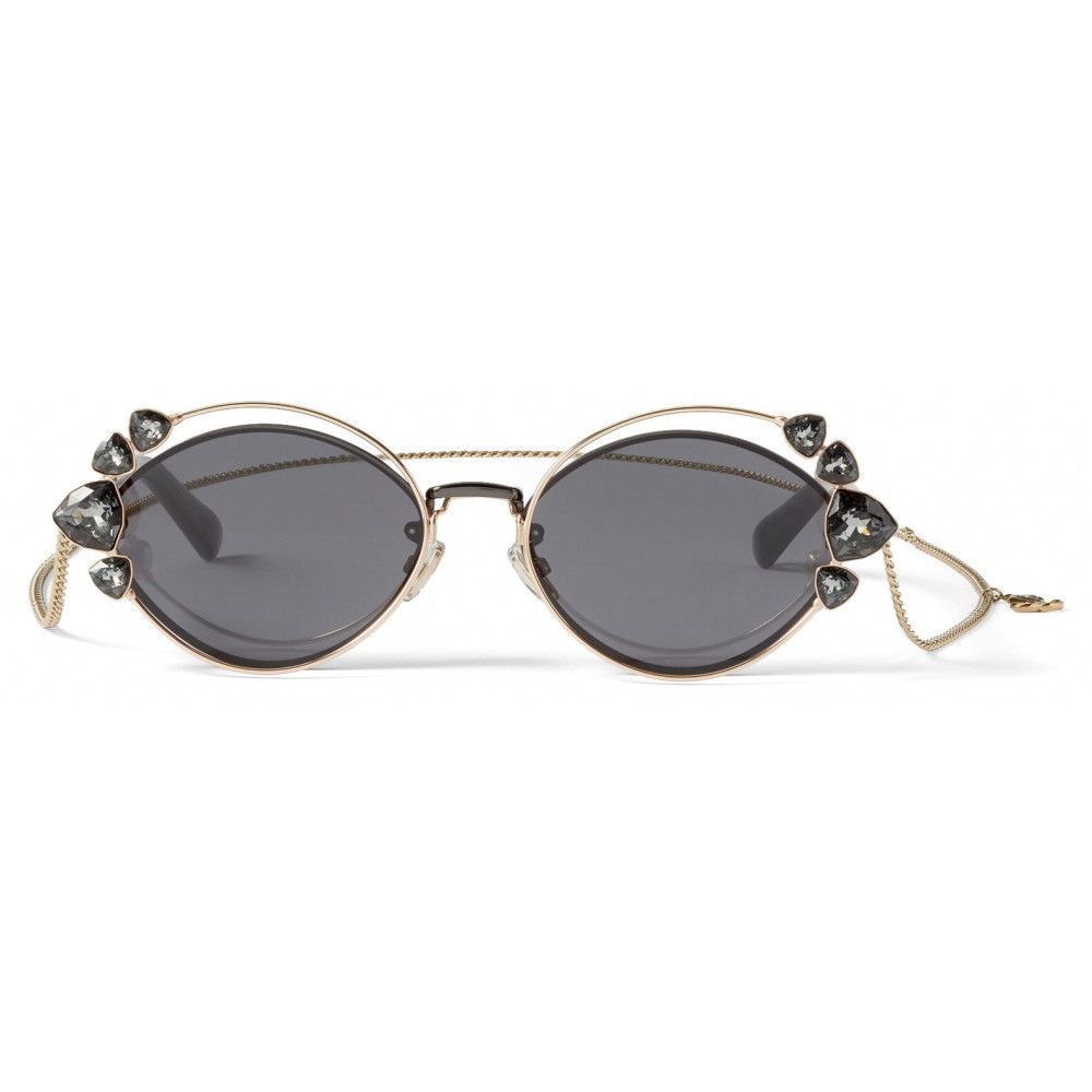 Jimmy Choo JIMMY CHOO SHINE/S 2M2M IR With Chain Black Ruthenium Size ONE SIZE - 2 Thumbnail