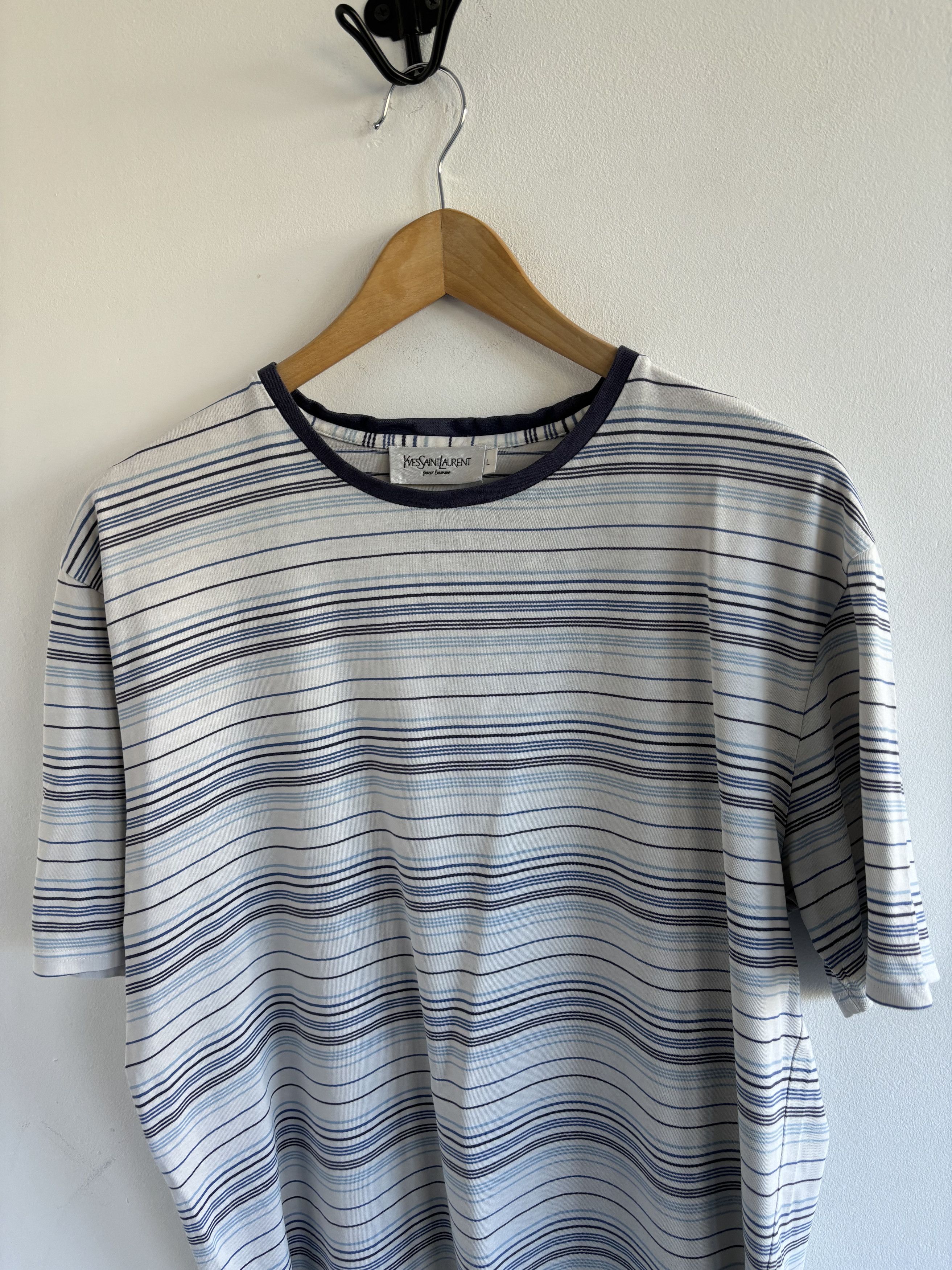 Yves Saint Laurent Vintage Yves Saint Lauren Stripped Tee Size US L / EU 52-54 / 3 - 2 Thumbnail