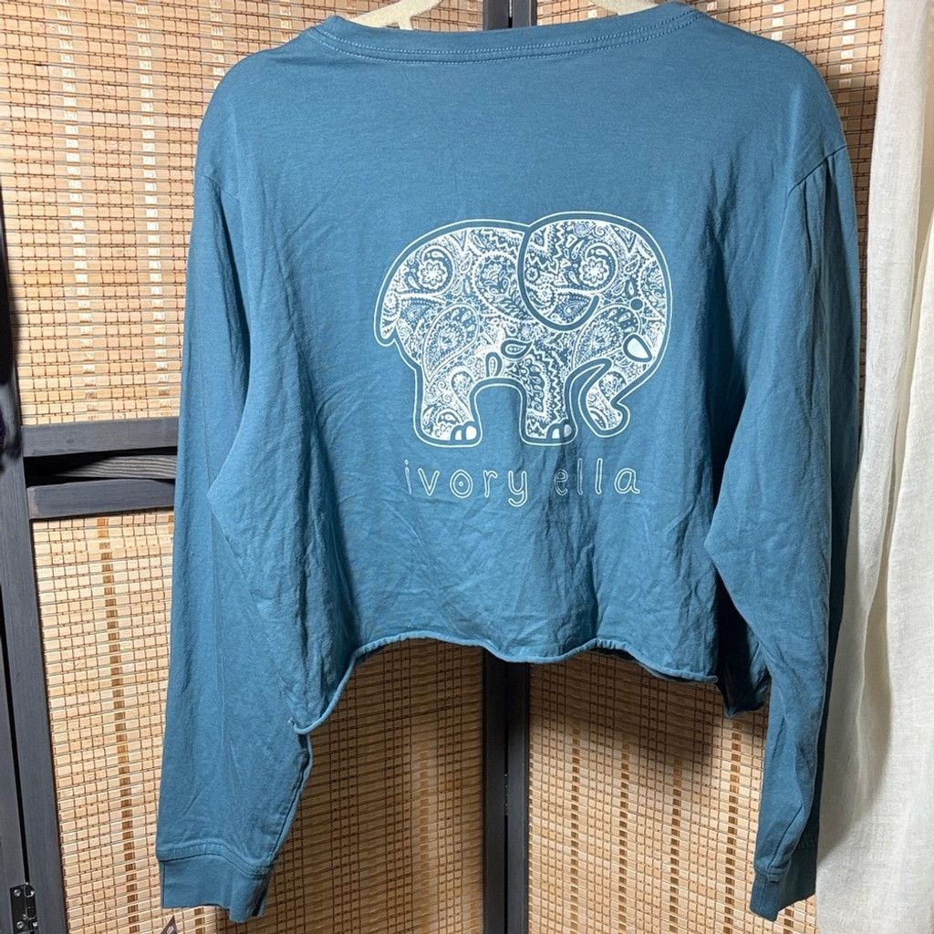 Other Ivory Ella Teal Cropped Graphic Long sleeve Tee XXL Size XXL / US 16-18 / IT 52-54 - 5 Thumbnail