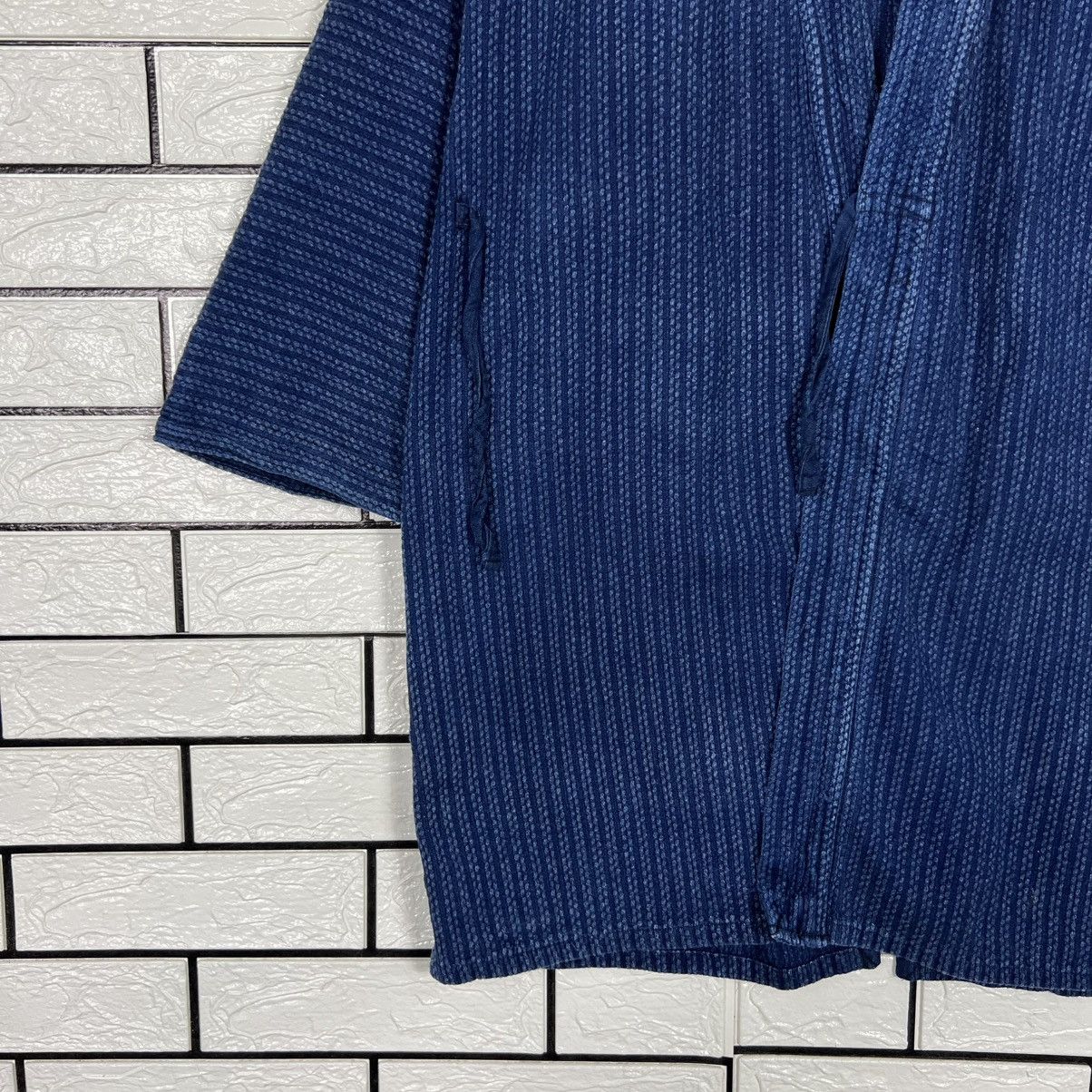 Vintage Japan Indigo Blue Sashiko Thick Weave Kimono #4149-C189 Size US L / EU 52-54 / 3 - 5 Thumbnail