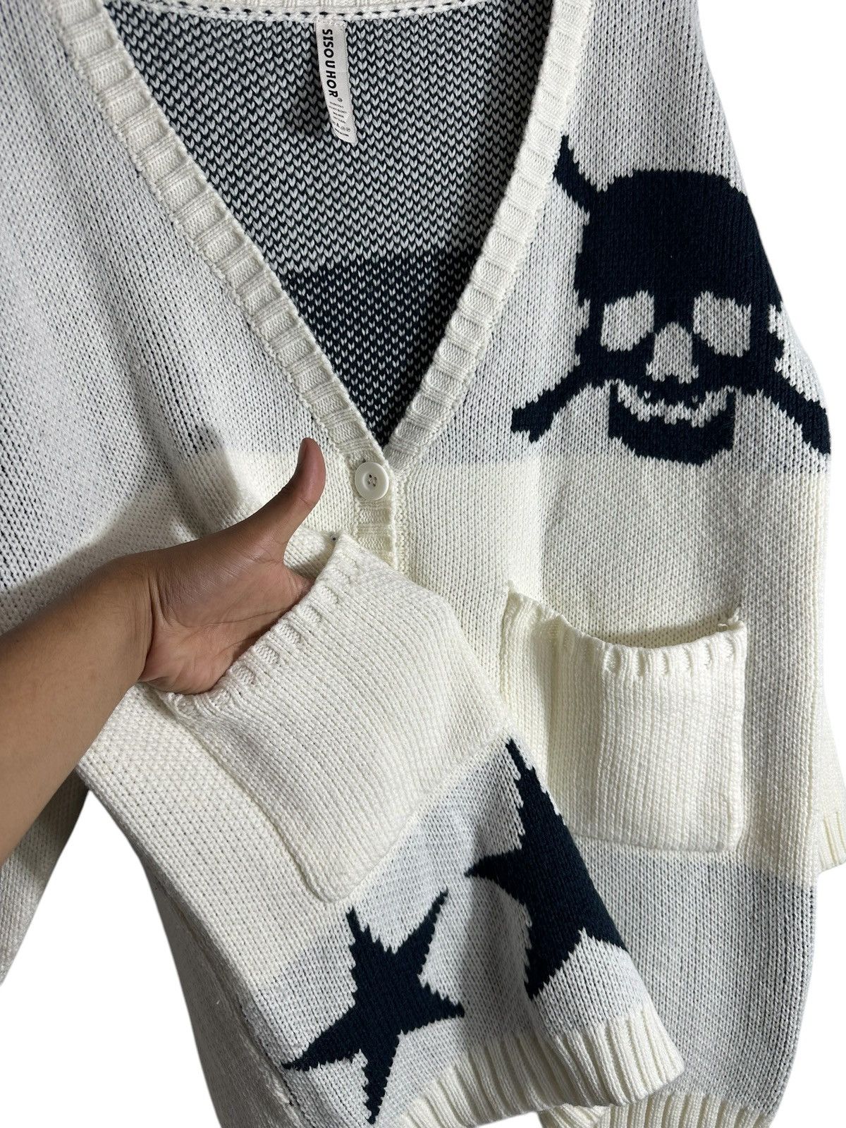 Japanese Brand ARCHIVE BIG SKULL SISOUHOR KNIT CARDIGAN PUNK KAPITAL STYLE Size US L / EU 52-54 / 3 - 4 Thumbnail