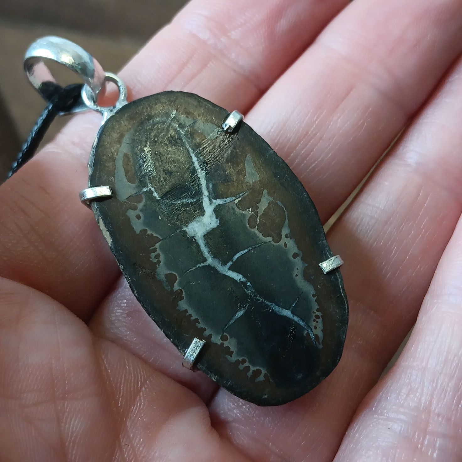 Other Mud Crack Fossil Septarian gemstone pendant necklace Size ONE SIZE - 5 Thumbnail