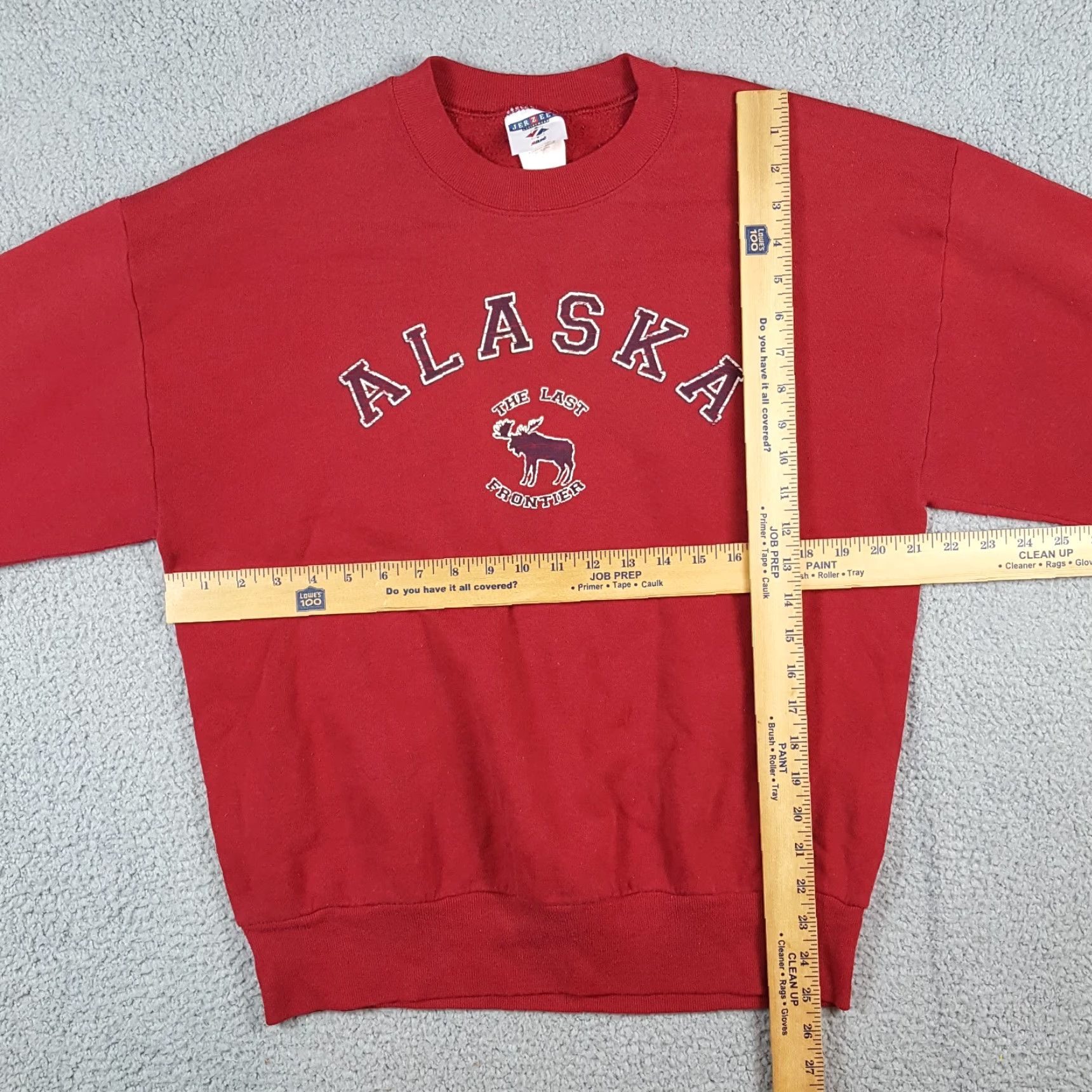 Jerzees VINTAGE Alaska State Fleece Pullover Sweatshirt Men's L Red Nike? Size US L / EU 52-54 / 3 - 7 Thumbnail