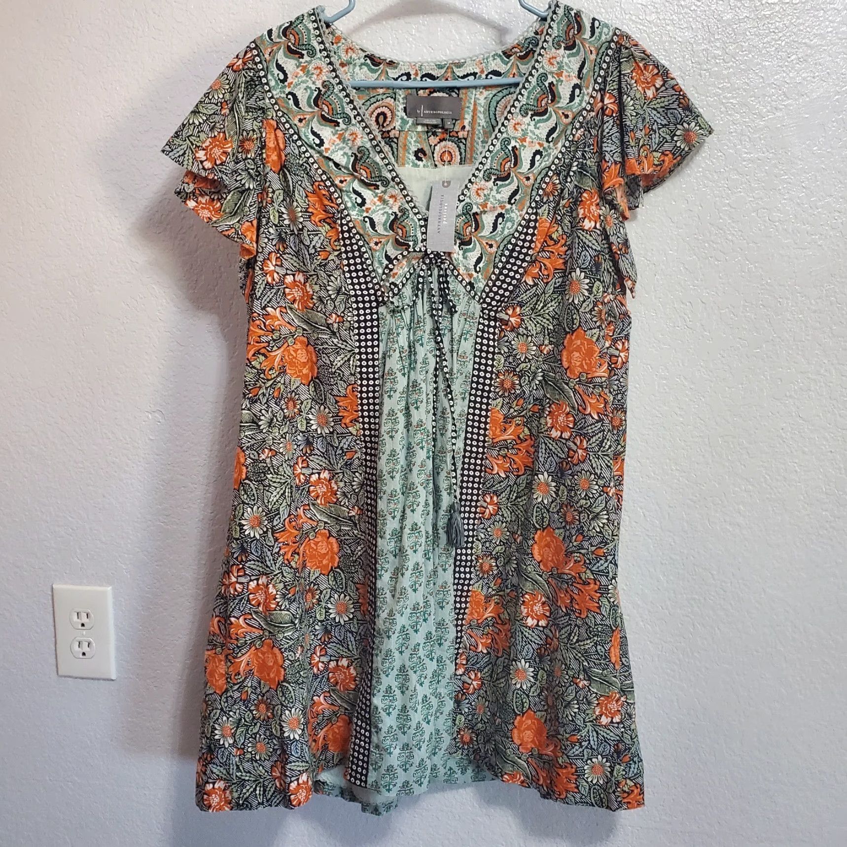 Anthropologie Anthropologie Dress Women Petite L Multicolor Floral Boho Pockets Astrid Tunic Size L / US 10 / IT 46 - 2 Thumbnail