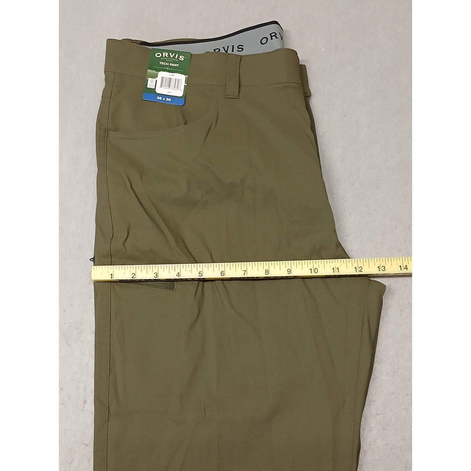 Orvis Orvis (36x30) Men's Olive Green Dri-Fit Straight Tech Pants Size US 36 / EU 52 - 3 Thumbnail