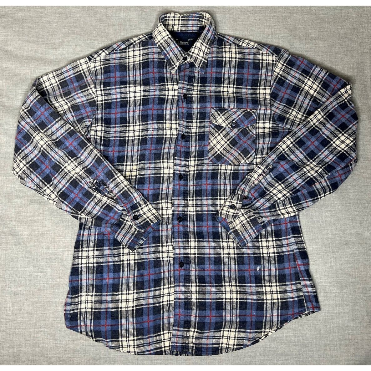 Sears Vintage Sears Plaid Flannel Button Up Shirt Medium Size US M / EU 48-50 / 2 - 1 Thumbnail