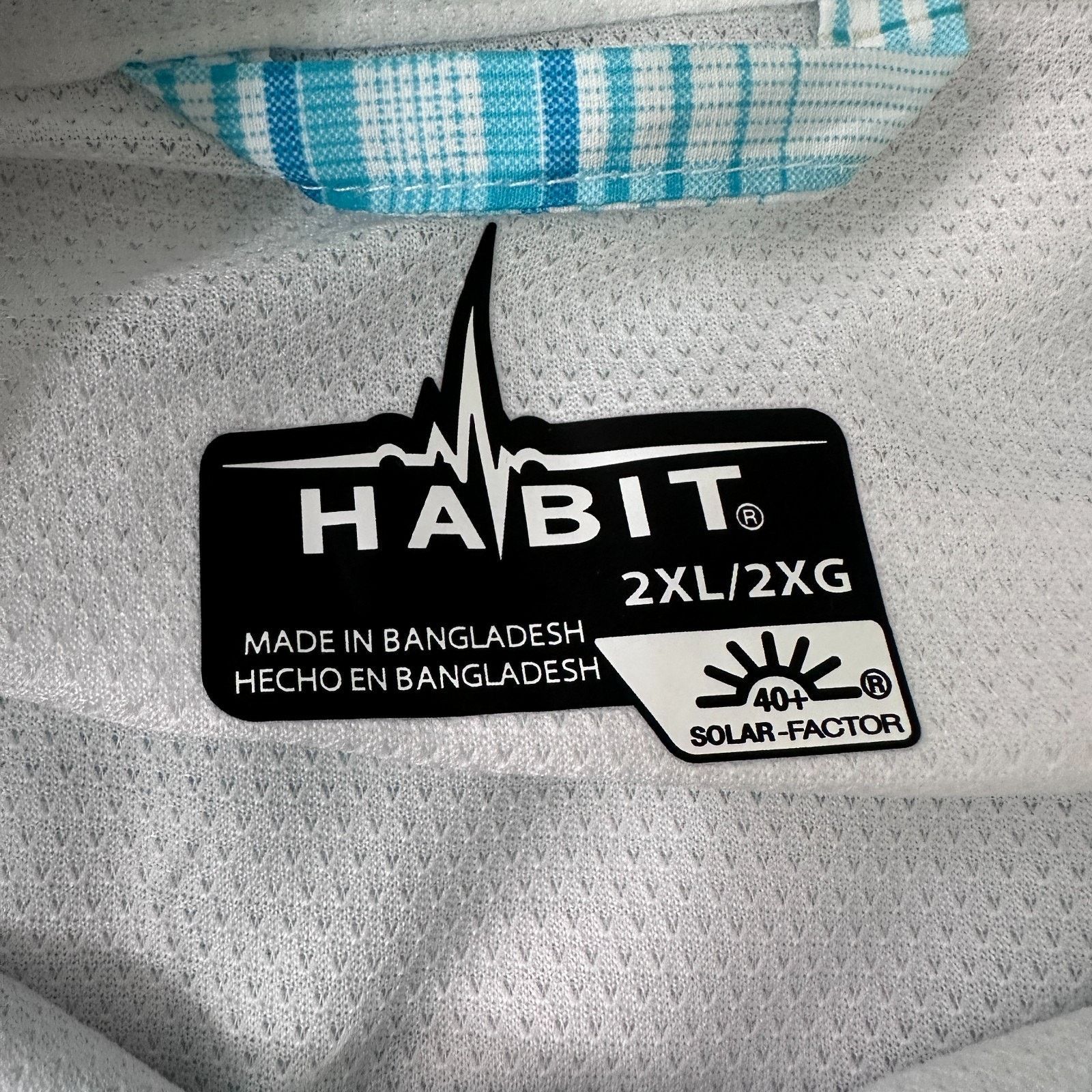 Other Habit Fishing Shirt Men 2XL XXL Blue Curacao Upstream Plaid Size US XXL / EU 58 / 5 - 8 Thumbnail