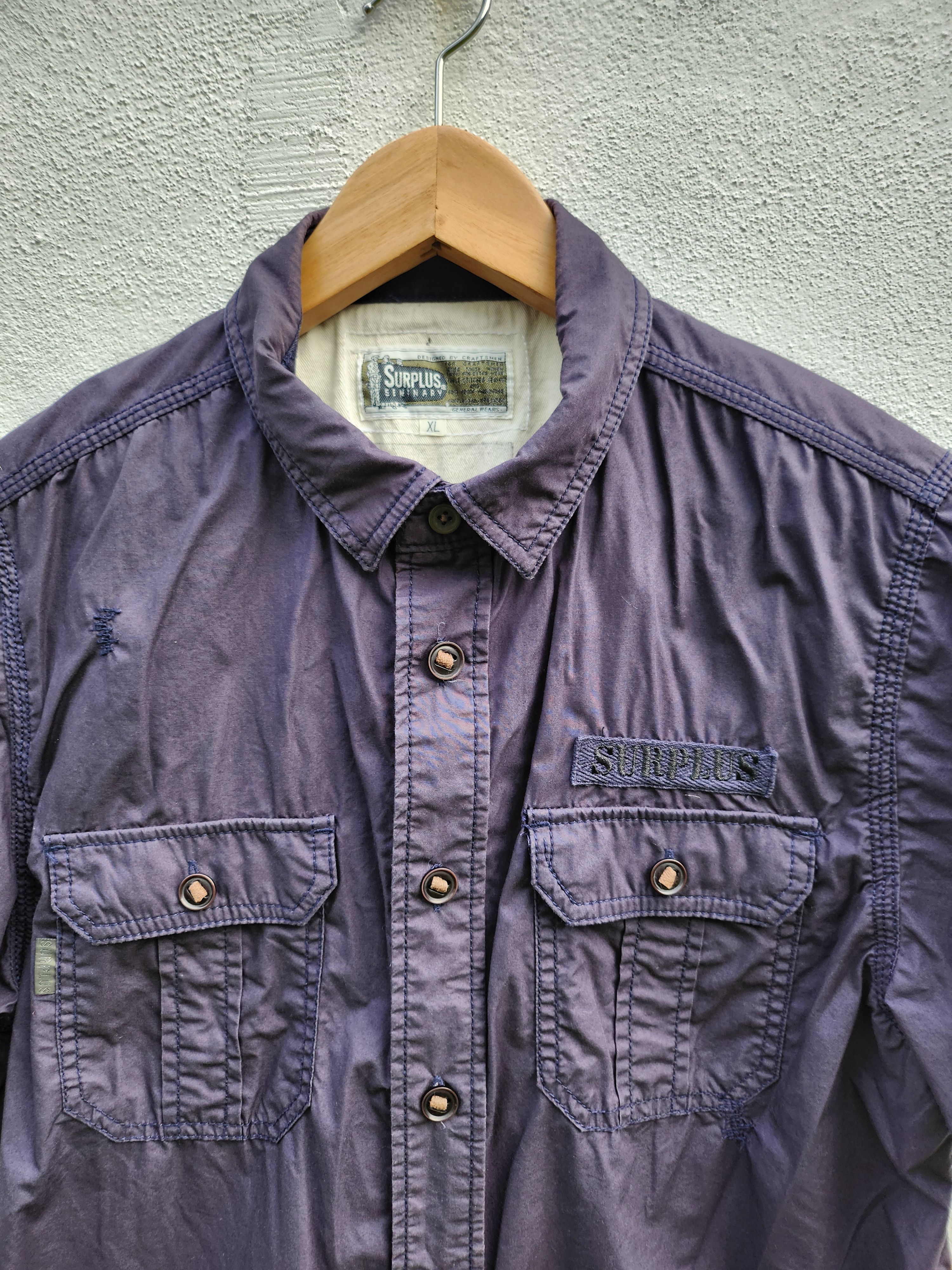 Japanese Brand Surplus Japan Military Uniform Style Shirt Blue Size US XL / EU 56 / 4 - 3 Thumbnail