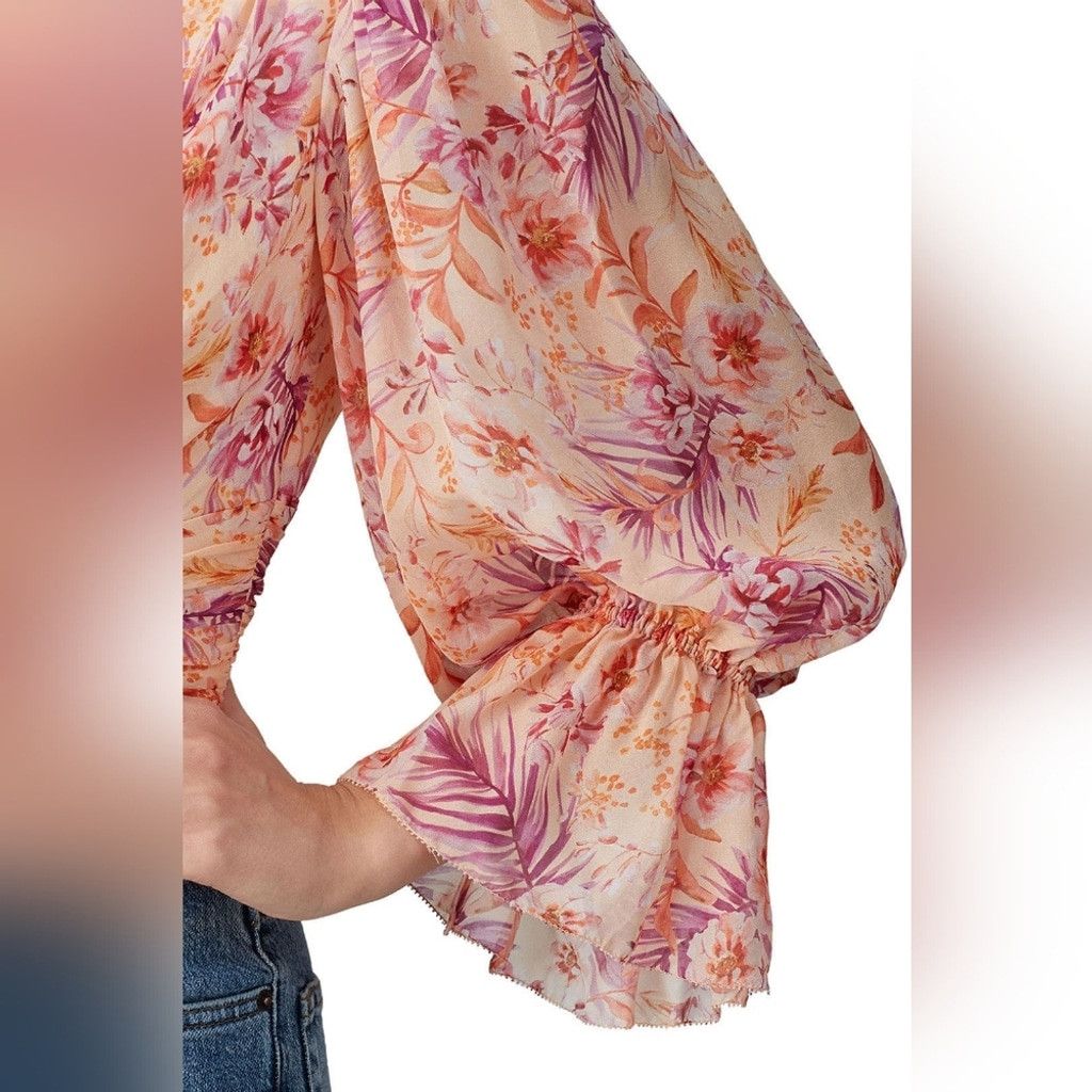 Amur EUC Amur Gitana Floral Silk Cropped Blouse Size S / US 4 / IT 40 - 5 Thumbnail