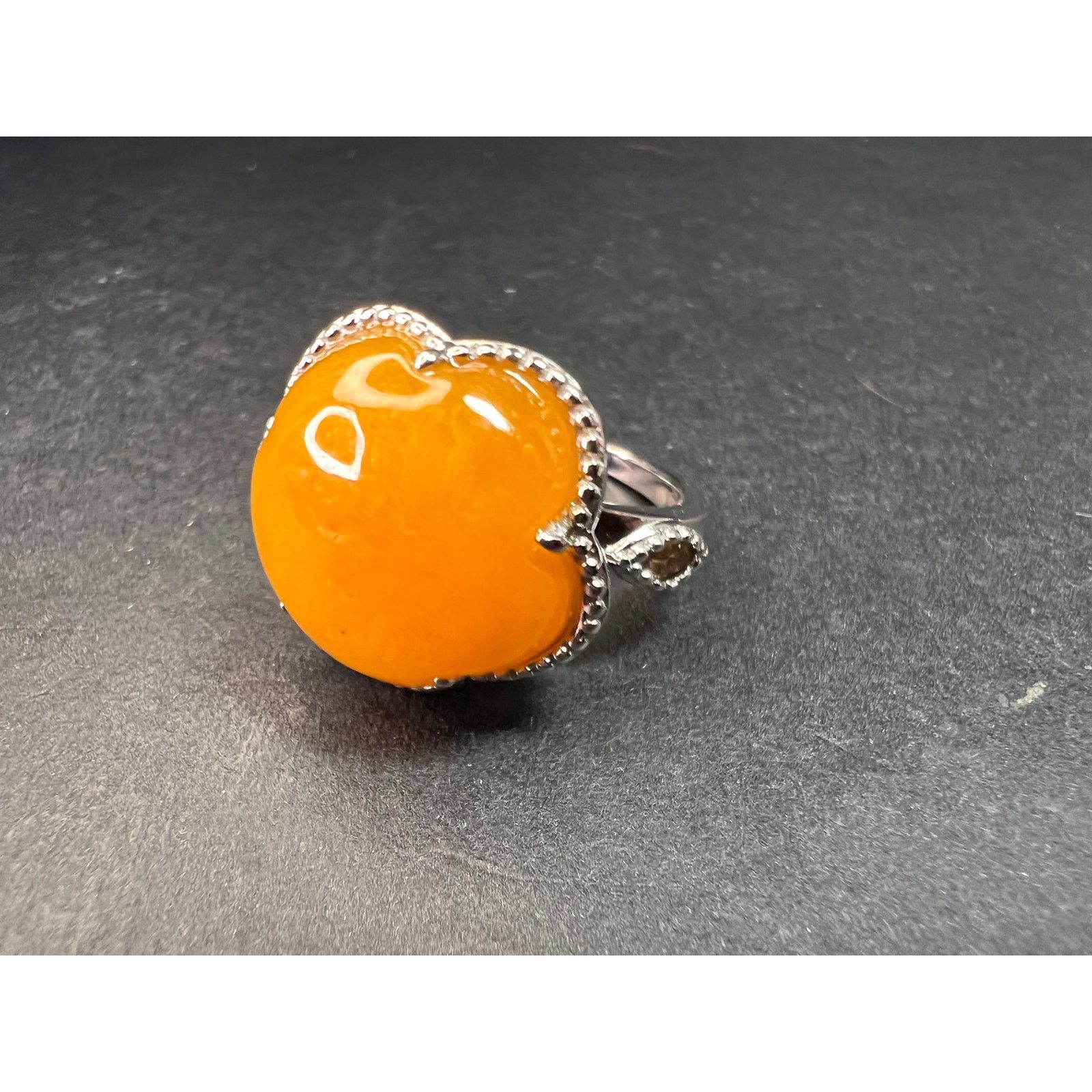 Other NEW Yellow Jade cherry blossom ring in 925 silver size 9 Size ONE SIZE - 2 Thumbnail