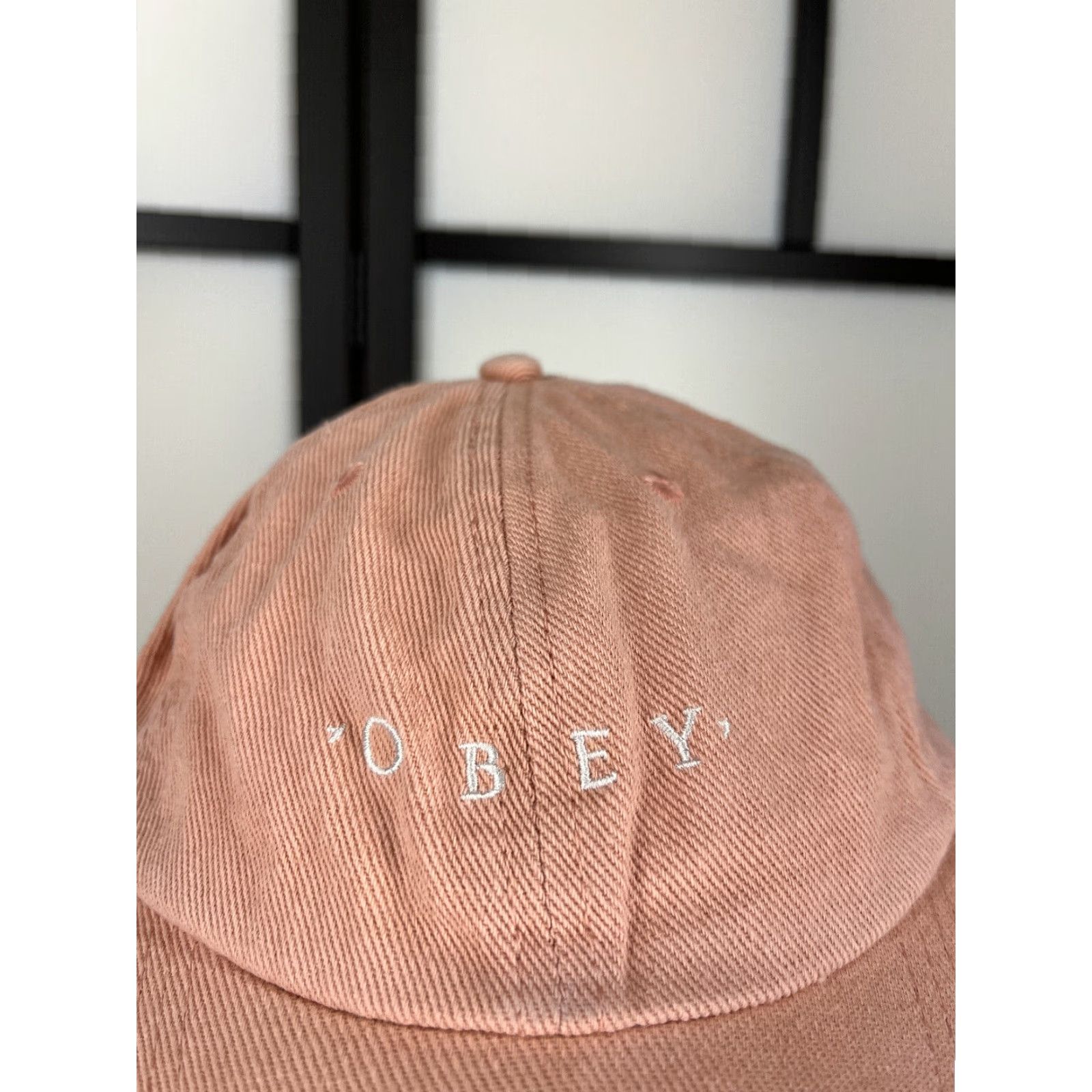 Obey OBEY Hat Cap One Size Pink Cotton Twill Adjustable Surf Beach Logo Strap Back Women Baseball Cap 90s Aloha Beach Accessories Mens Girls Size ONE SIZE - 2 Thumbnail