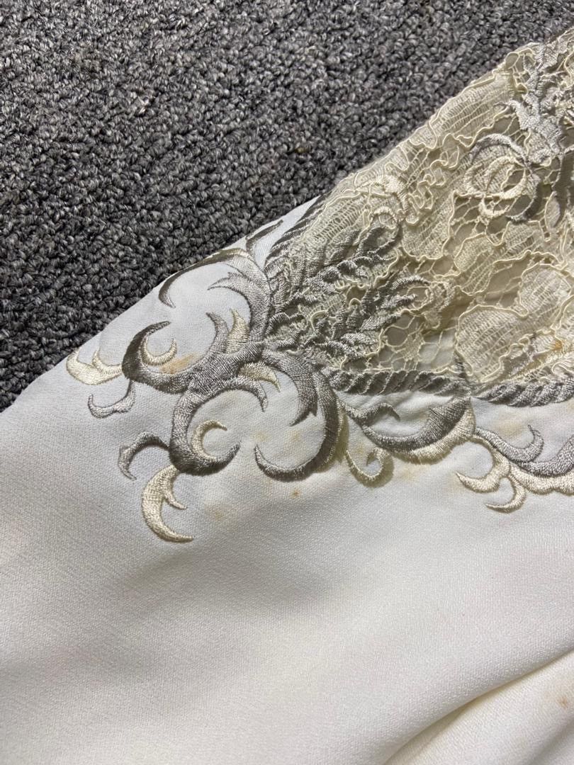 Japanese Brand First Eleven Vintage-Style Bridal Lace Top (185) Size XS / US 0-2 / IT 36-38 - 6 Thumbnail