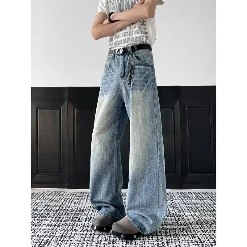 Japanese Brand Retro washed straight leg micro flared jeans Size US 32 / EU 48 - 2 Thumbnail