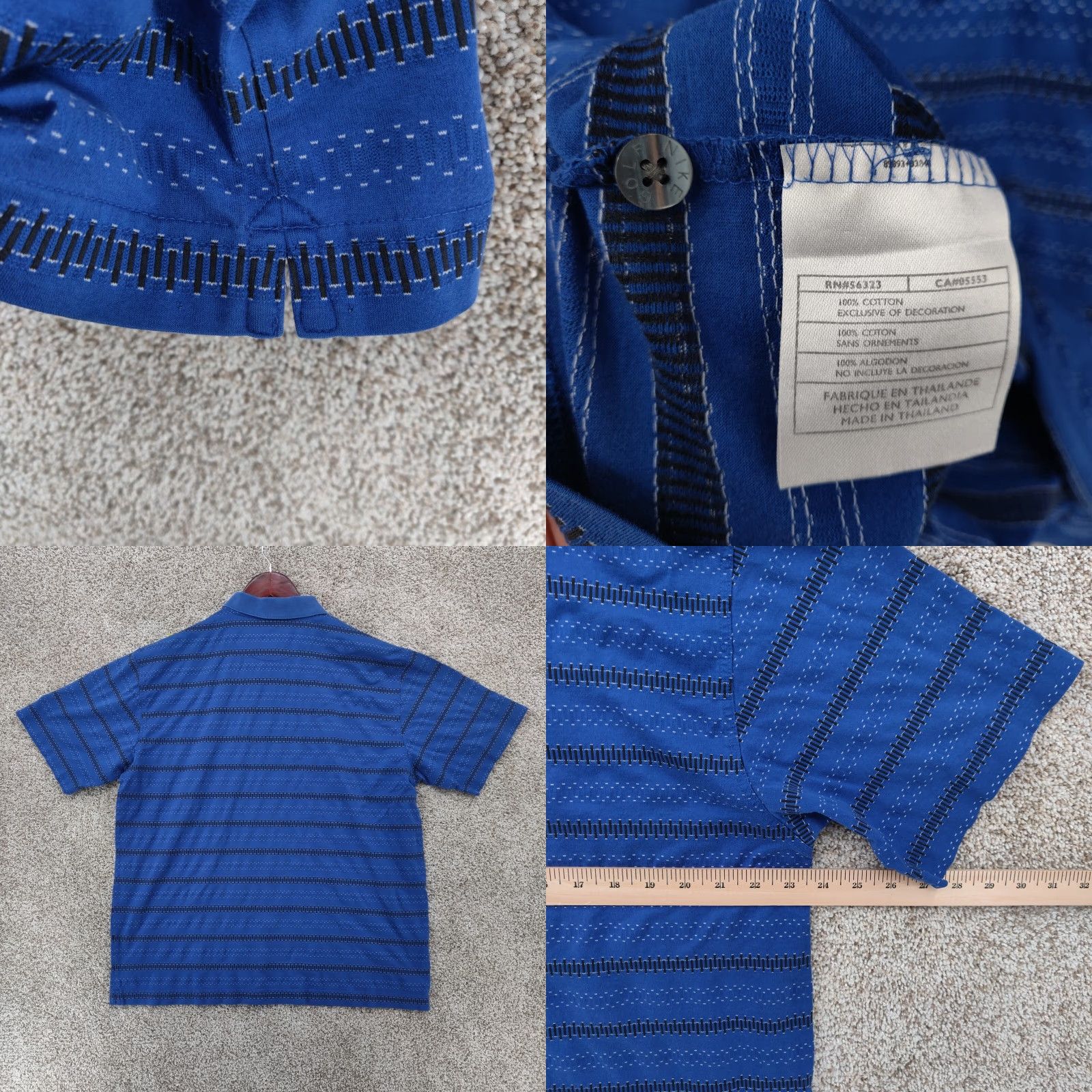 Nike Nike Golf Polo Shirt Mens XL Blue Striped Short Sleeve Button Outdoor Golf Size US XL / EU 56 / 4 - 8 Thumbnail