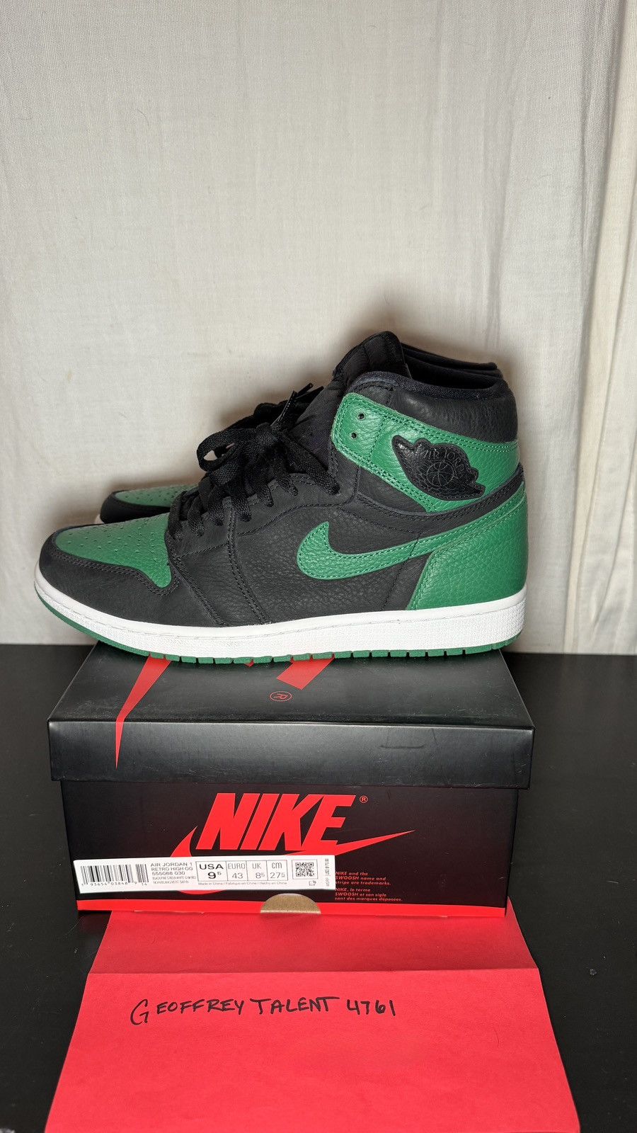 Jordan Brand Nike Air Jordan 1 Retro High OG "Pine Green 2.0" - Size 9.5 Size US 9.5 / EU 42-43 - 4 Thumbnail