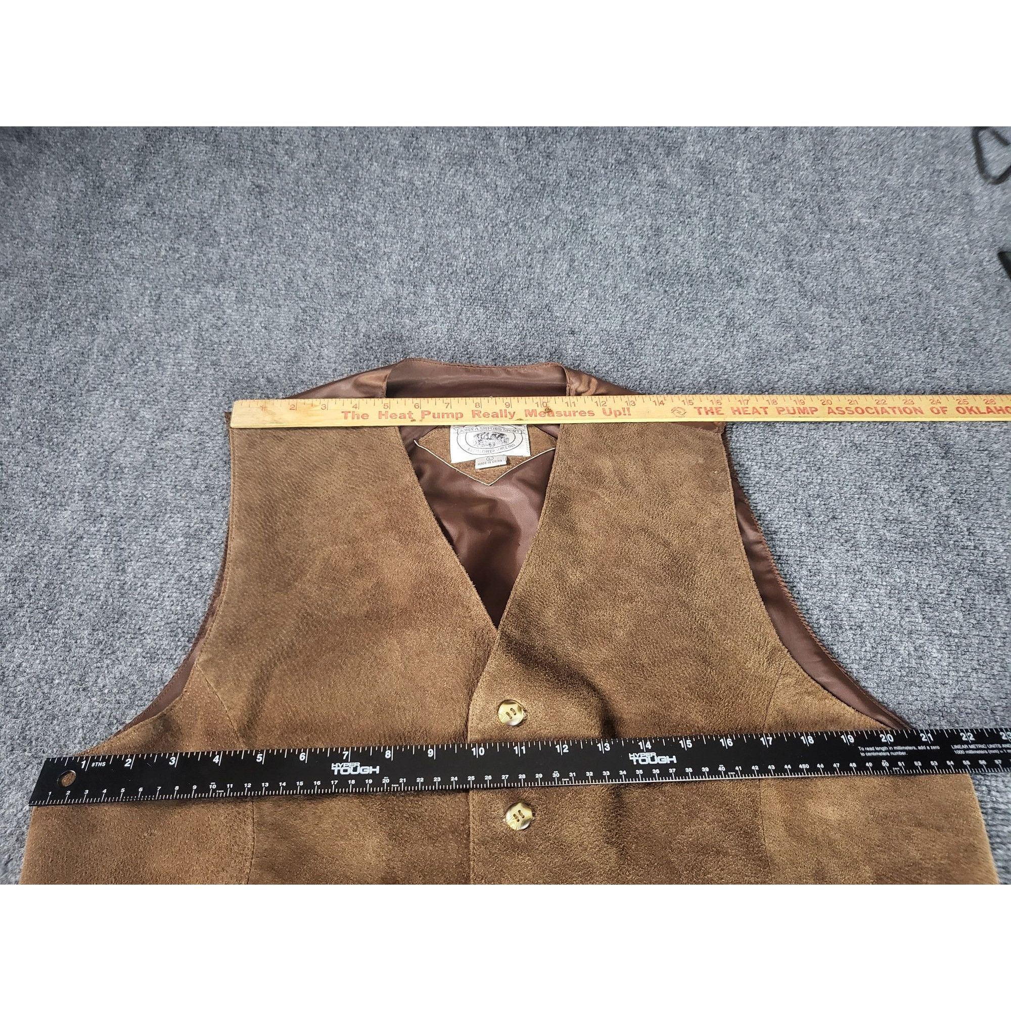 John Ashford Vintage John Ashford Sport Western Suede Leather Vest Men Sz Size US L / EU 52-54 / 3 - 5 Thumbnail