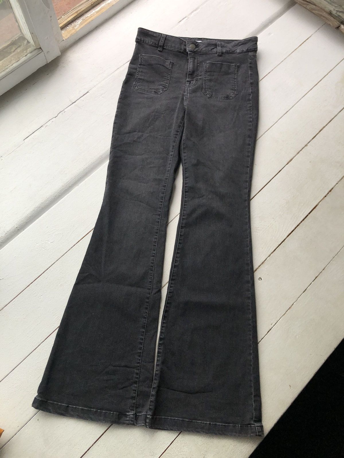 If Six Was Nine NAF NAF Vintage Bell Bottom Y2K Opium Gothic Pants Size 32" / US 10 / IT 46 - 1 Thumbnail