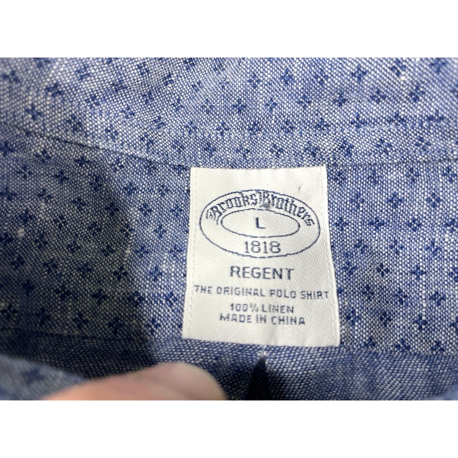 Brooks Brothers Brooks Brothers Shirt Men's L geometric 100% Linen Regent Button Down Blue Geometric Modern Beach Casual Long Sleeve Button-Up Mens Regular Size US L / EU 52-54 / 3 - 3 Thumbnail