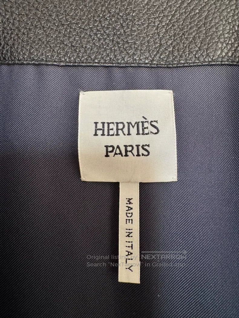 Hermes Hermes Black Textured Leather Vest Jacket Size M / US 6-8 / IT 42-44 - 4 Thumbnail