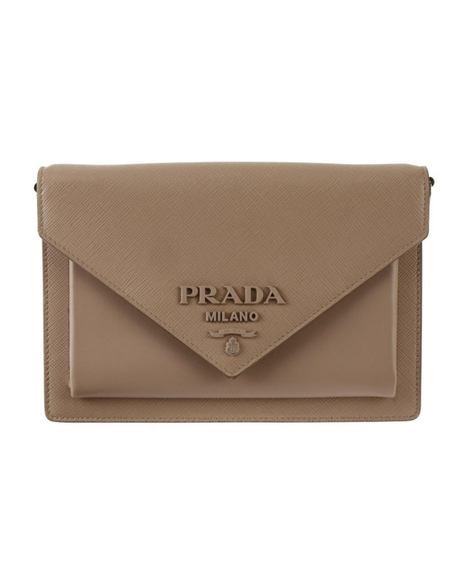 image of Prada Beige Leather Envelope Wallet, Women's