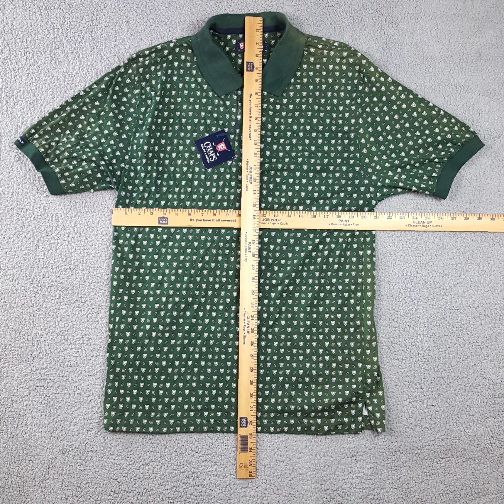 Ralph Lauren VINTAGE Ralph Lauren 90s Green Paisley Polo Shirt Large Button Collar Men's Surf Preppy Size US L / EU 52-54 / 3 - 7 Thumbnail