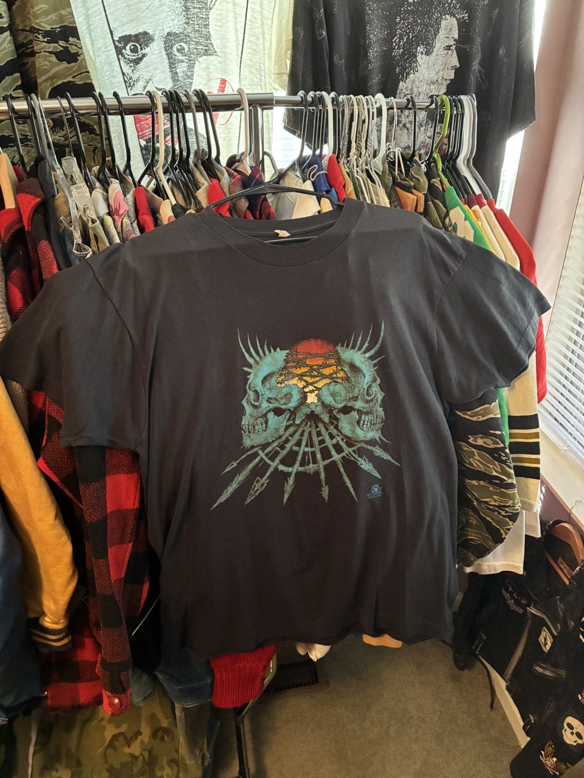 Vintage Vintage 80s punk skull tee shirt Size US XL / EU 56 / 4 - 1 Thumbnail