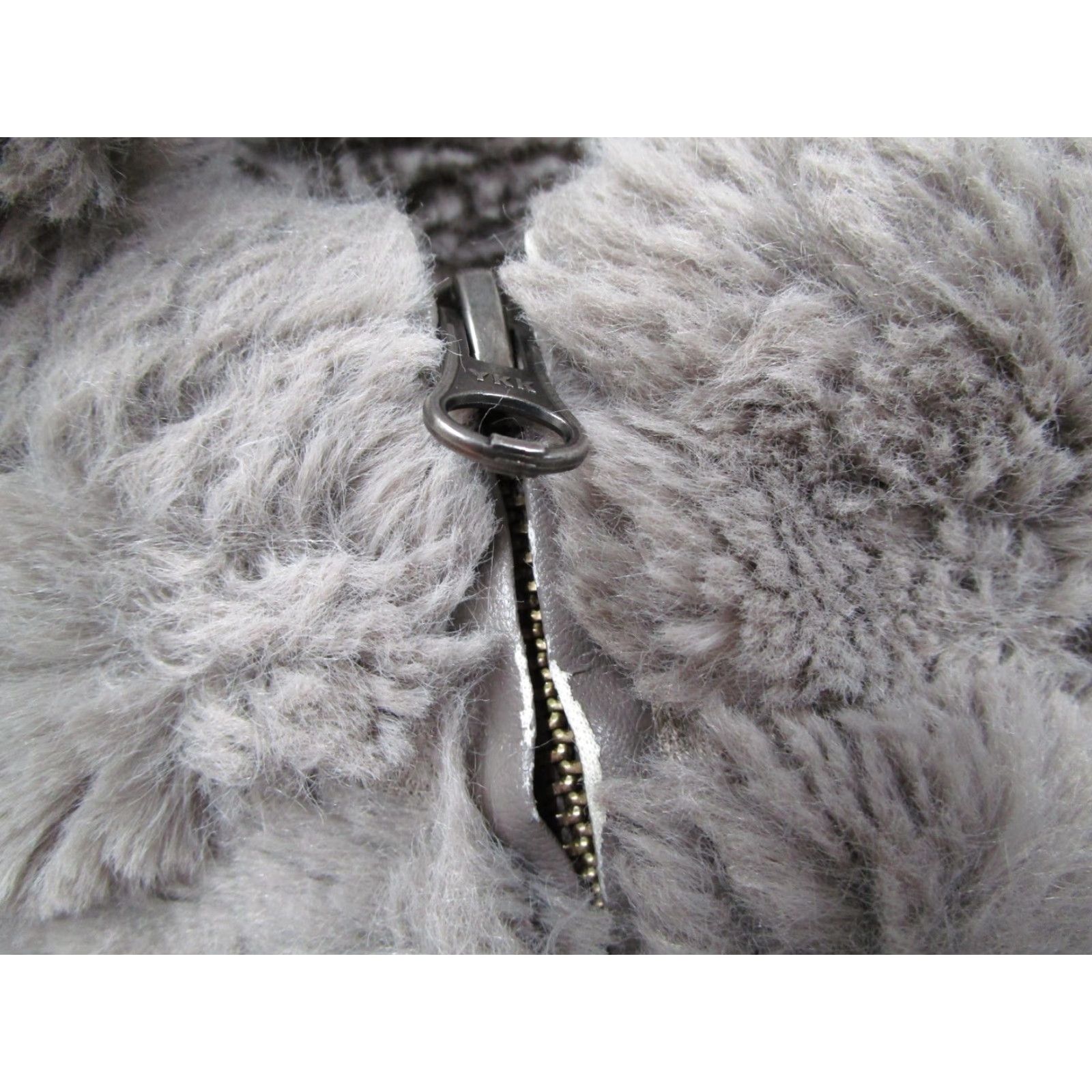 Vintage Dylan Los Angeles Jacket Womens Large Gray Faux Fur YKK Zip Plush Stand Collar Size L / US 10 / IT 46 - 4 Thumbnail