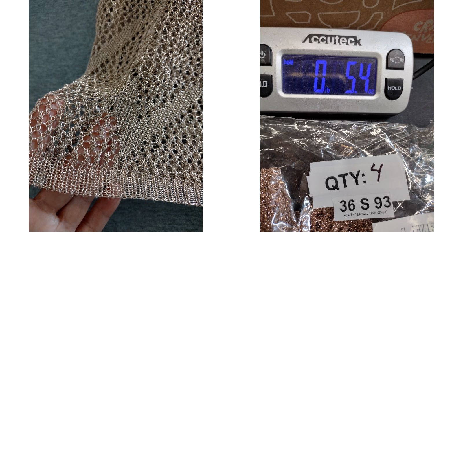 Vintage Codigo Crochet Short Knit Dress Rose Gold L Women Sleeveless V-Neck Size 36" / US 14 / IT 50 - 8 Thumbnail