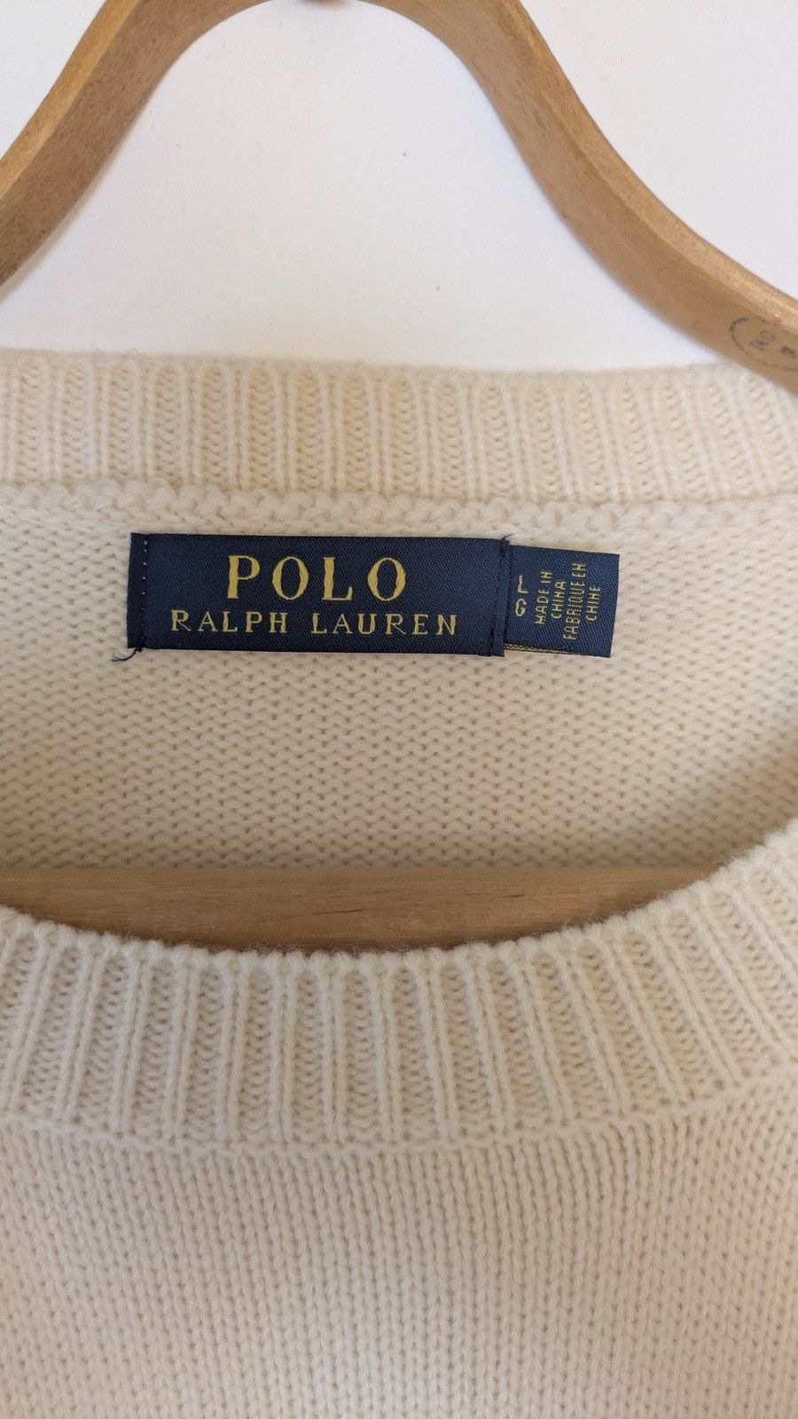 Polo Ralph Lauren 🇺🇸 Polo Ralph Lauren Flag Knit Sweater – Cream (Size L) Size US L / EU 52-54 / 3 - 3 Thumbnail