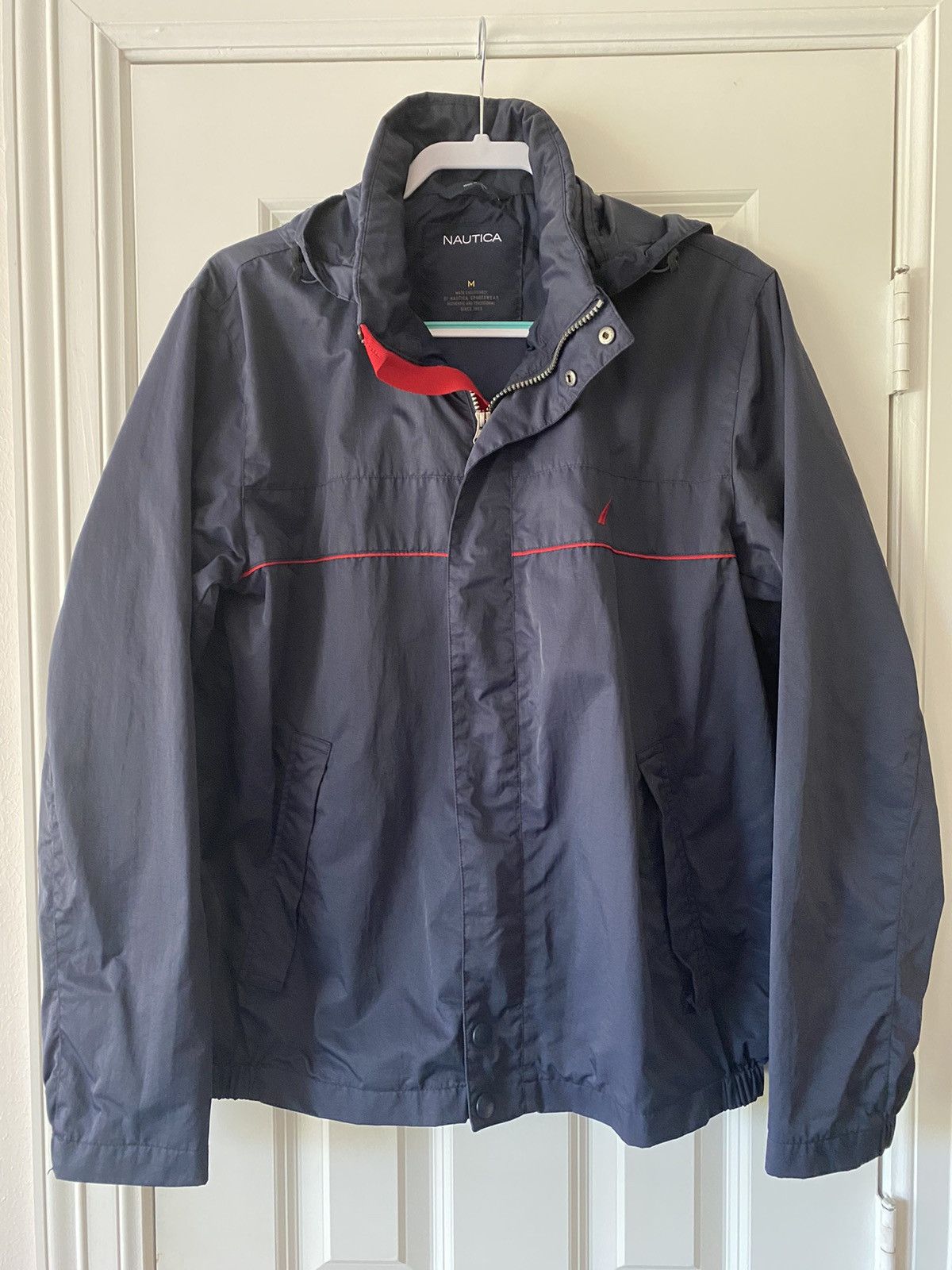 Nautica Nautica Windbreaker Jacket -M- Blue Full Zip Hoodie Size US M / EU 48-50 / 2 - 1 Thumbnail