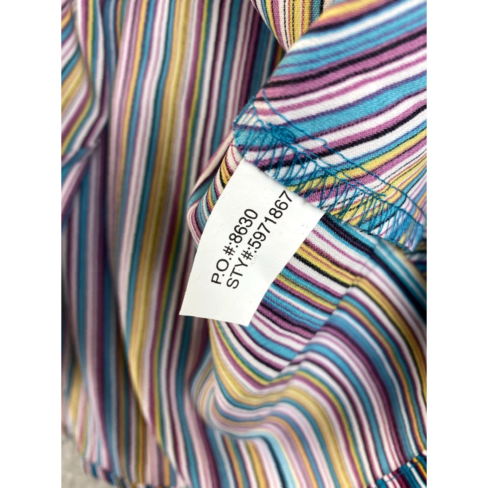 Vintage Joanna Shirt Women's L Brown Blue Stretch Long Sleeve Button Front / 80-35 Size L / US 10 / IT 46 - 7 Thumbnail