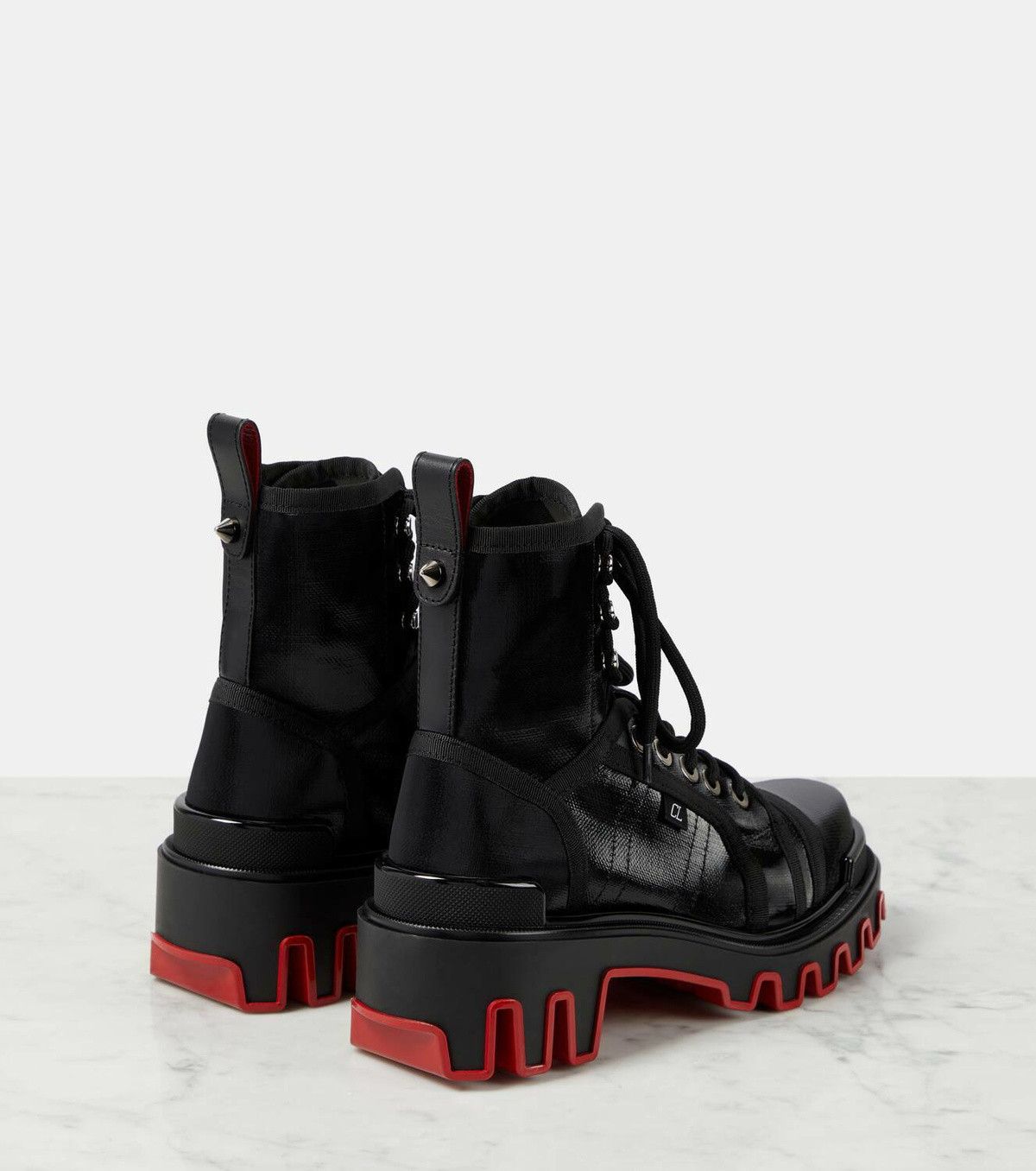 Christian Louboutin Mens Panaroot Dune Flat Black Combat Lace Up Boot 43.5 10.5 Size US 10.5 / EU 43-44 - 14 Thumbnail